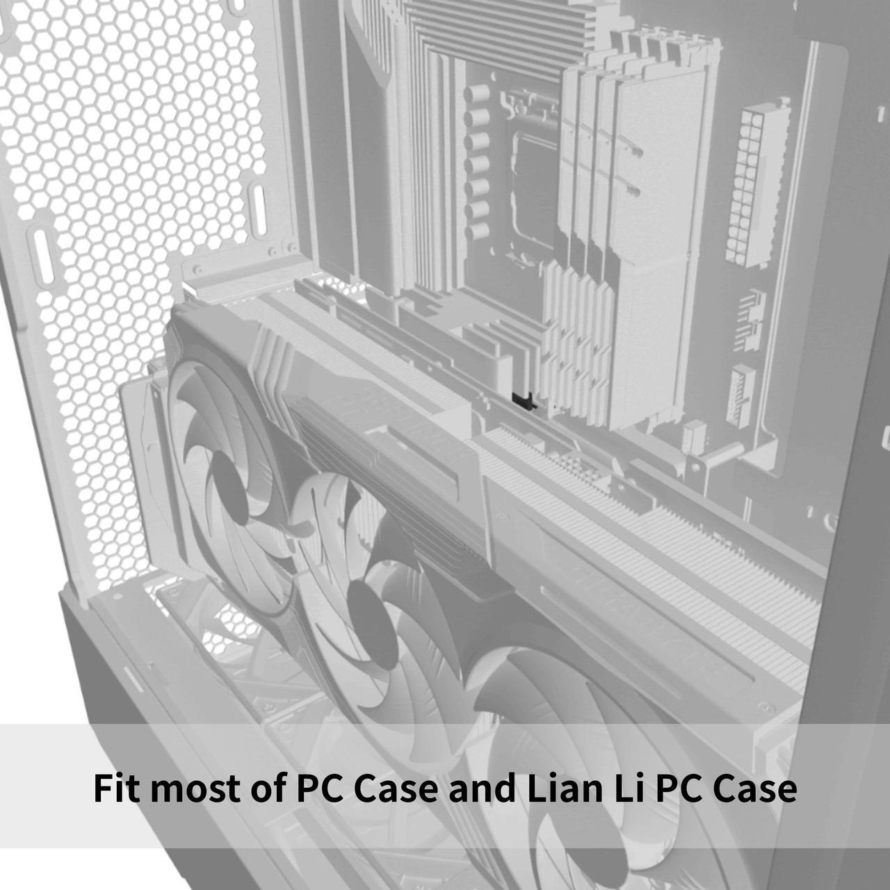 Alt view image 7 of 7 - Lian Li - PCIE 5.0 Riser Cable Premium PCI-E 16X 5.0 Double Bandwidth Extender Riser Cable Length 200mm;20cm. Compatible with PCIe 4.0, Black (PW-PCI-520X)