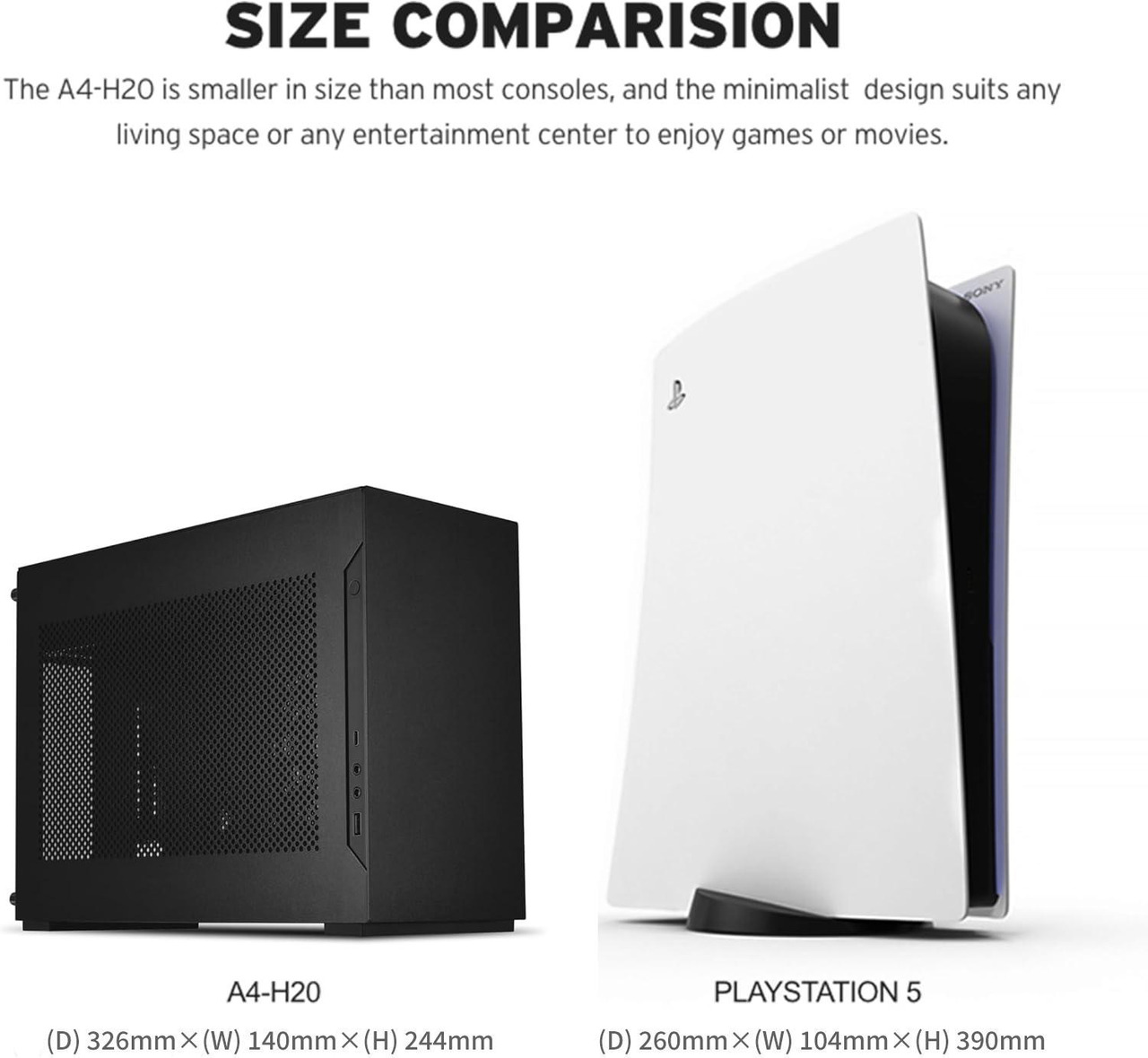 Open Box: Lian Li A4-H2O Mini-ITX PC Case, Triple-Slot Mount GPU, Aluminum Exterior & SPCC Steel Interior, 240mm AIO, SFX Sandwich Layout, PCIe 5.0, Supports SFX/SFX-L PSU - (A4-H2OX5 Black ) - Newegg.ca - Open Box condition - Image 12