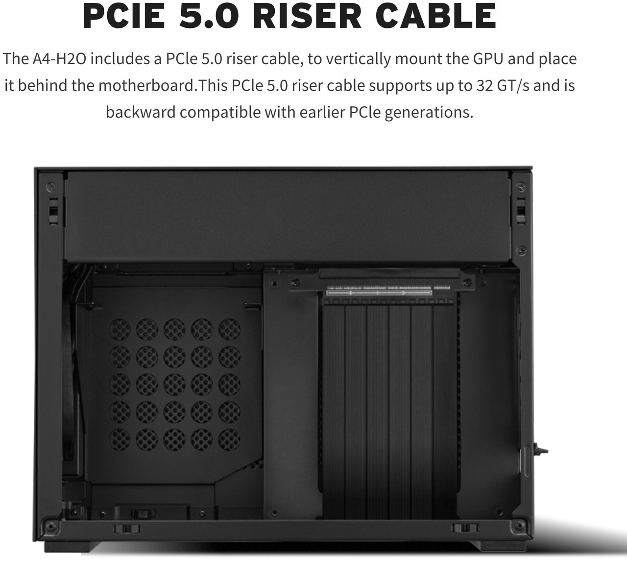 Open Box: Lian Li A4-H2O Mini-ITX PC Case, Triple-Slot Mount GPU, Aluminum Exterior & SPCC Steel Interior, 240mm AIO, SFX Sandwich Layout, PCIe 5.0, Supports SFX/SFX-L PSU - (A4-H2OX5 Black ) - Newegg.ca - Open Box condition - Image 11