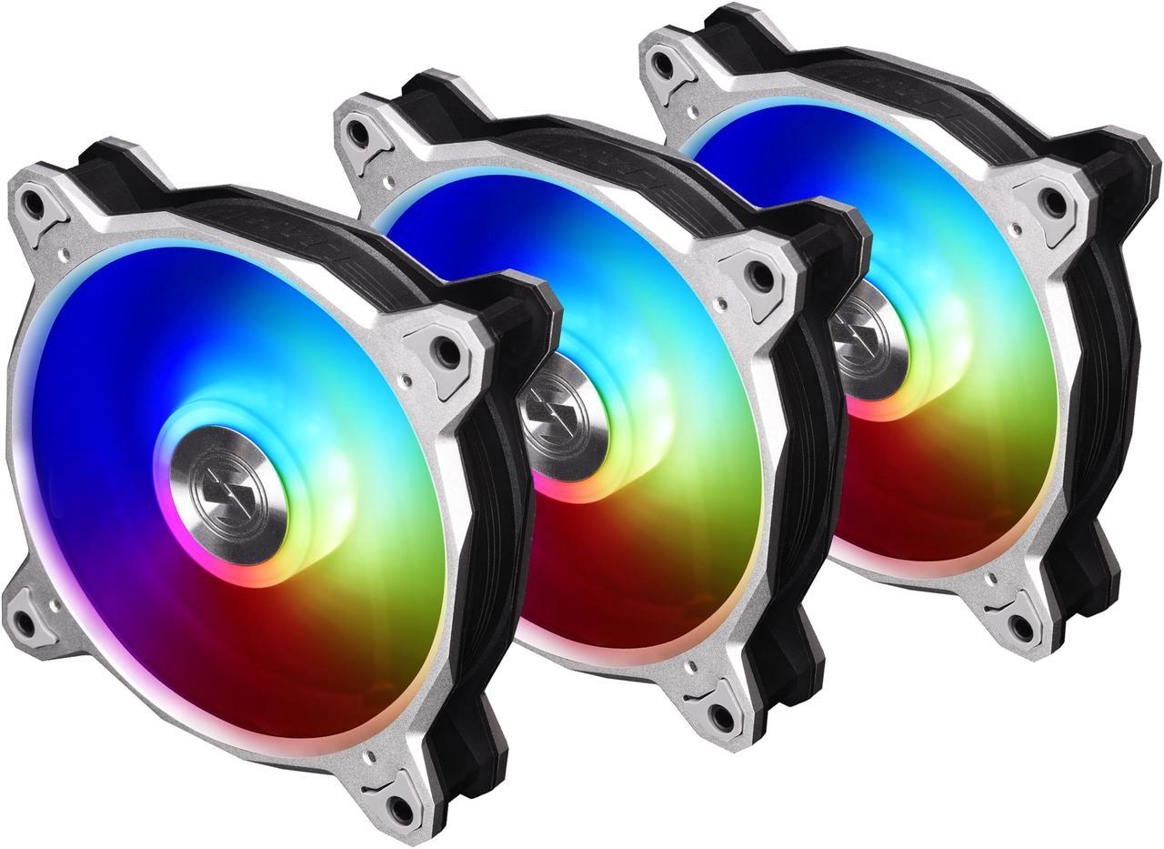 LIAN LI BORA DIGITAL Series RGB BR DIGITAL-3R S, 120mm Addressable RGB LED PWM Fan, 3 FANS Pack - Silver Frame