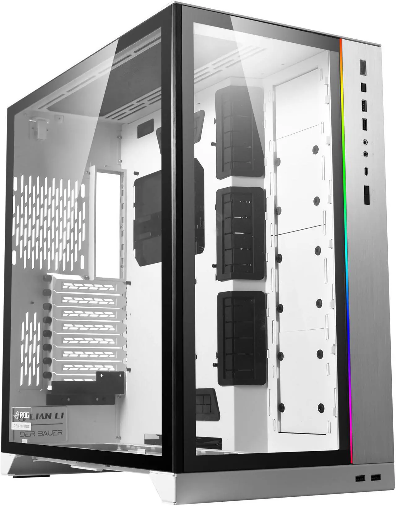Main image of LIAN LI O11 Dynamic XL ROG Certificated - White Color - Tempered Glass on the Front, and Left Side - E-ATX, ATX Full Tower Gaming Computer Case - O11D XL-W