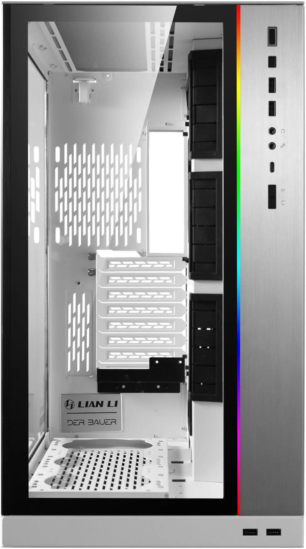 Alt view image 8 of 8 - LIAN LI O11 Dynamic XL ROG Certificated - White Color - Tempered Glass on the Front, and Left Side - E-ATX, ATX Full Tower Gaming Computer Case - O11D XL-W