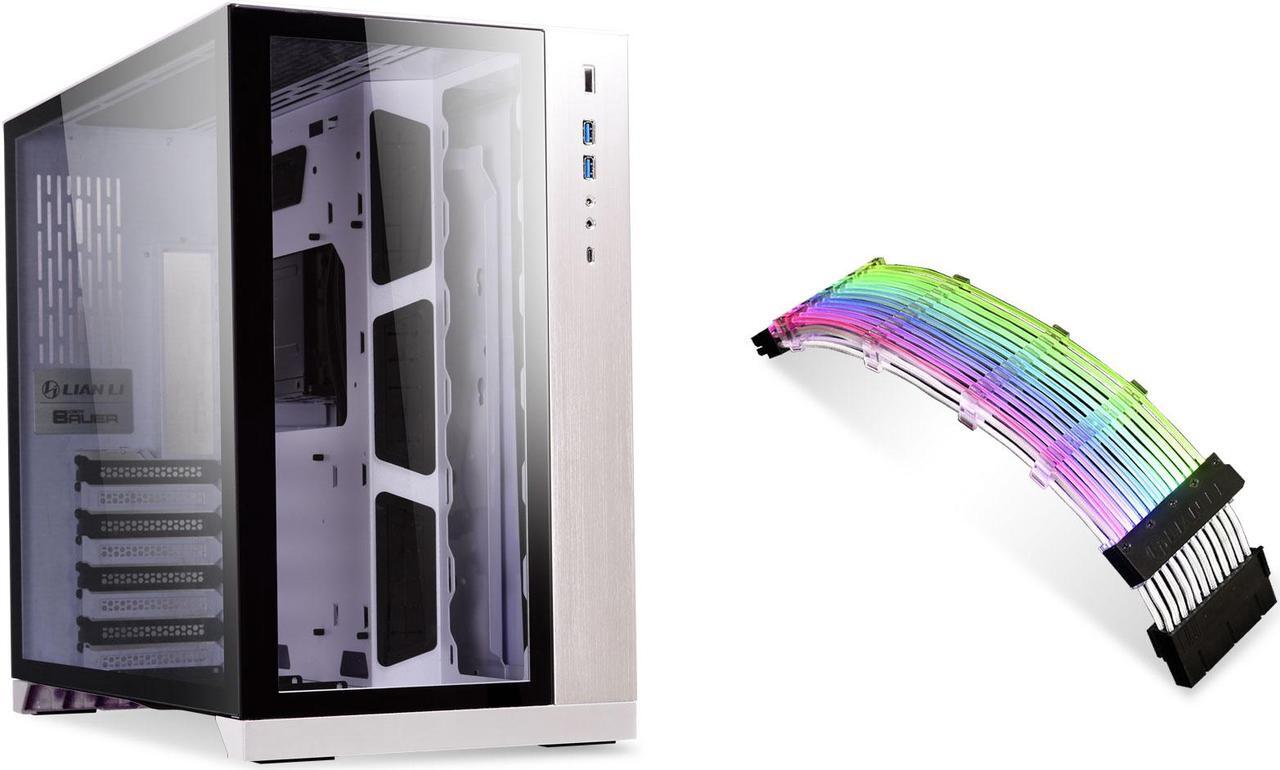 Main image of LIAN LI O11 Dynamic White  with  Strimer 24 pins combo Deal-Tempered Glass ATX Mid Tower Computer Case—O11DW strimer 24 pins