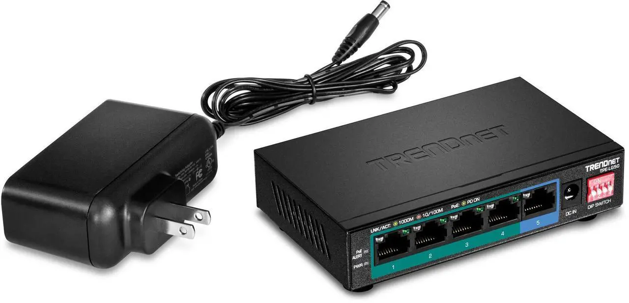 Alt view image 16 of 20 - TRENDnet 5-Port Gigabit Long Range PoE+ Switch, 4 x Gigabit PoE+ Ports, 1 x Gigabit Port, 32W PoE Budget, 10Gbps Switching Capacity, Extends PoE+ 200m (656 ft), Lifetime Protection, Black, TPE-LG50