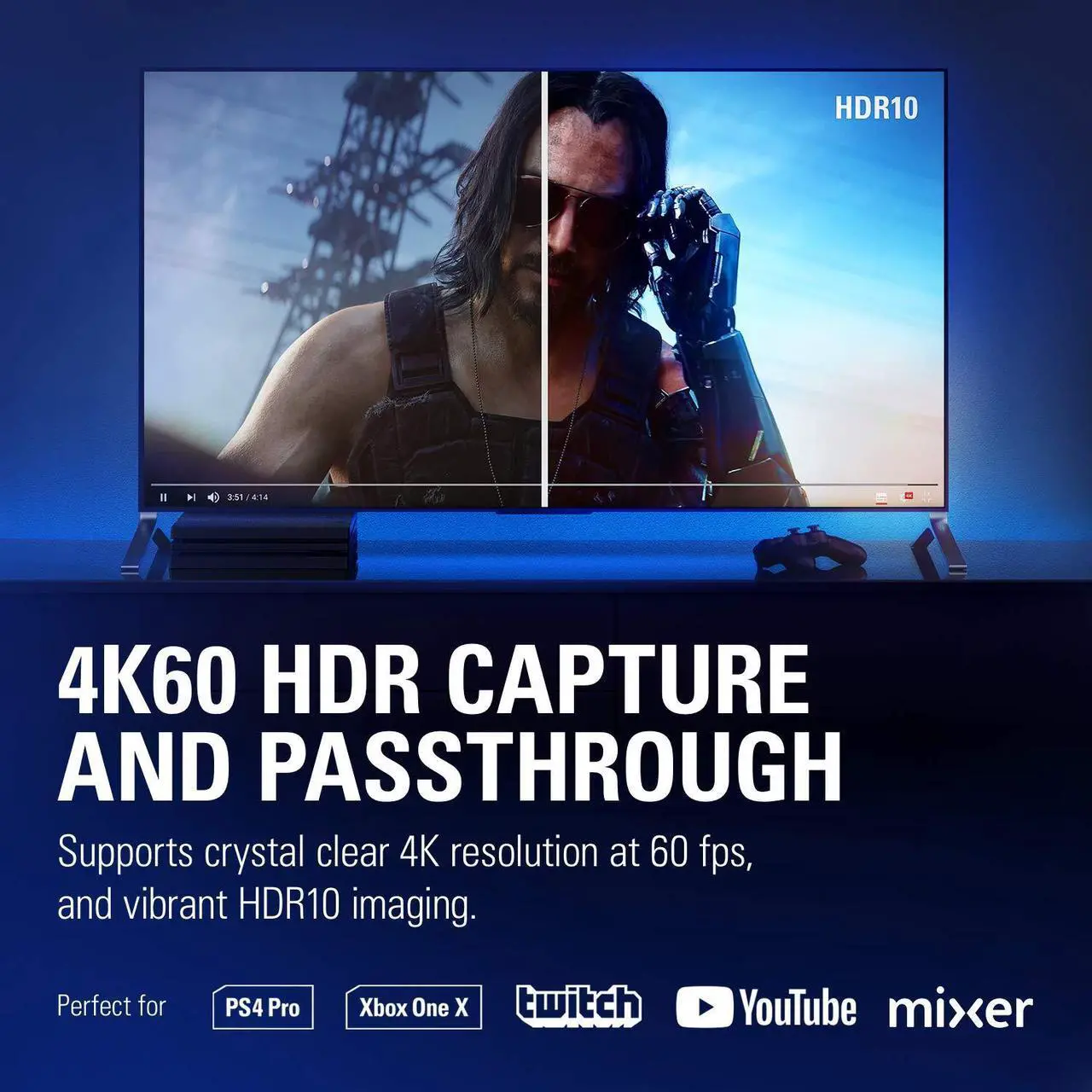 Alt view image 3 of 7 - Elgato Game Capture 4K60 Pro MK.2 - 4K60 HDR10 Capture and Passthrough, PCIe Capture Card,Superior Low Latency Technology