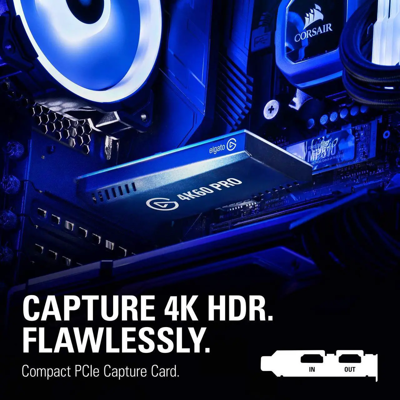 Alt view image 2 of 7 - Elgato Game Capture 4K60 Pro MK.2 - 4K60 HDR10 Capture and Passthrough, PCIe Capture Card,Superior Low Latency Technology