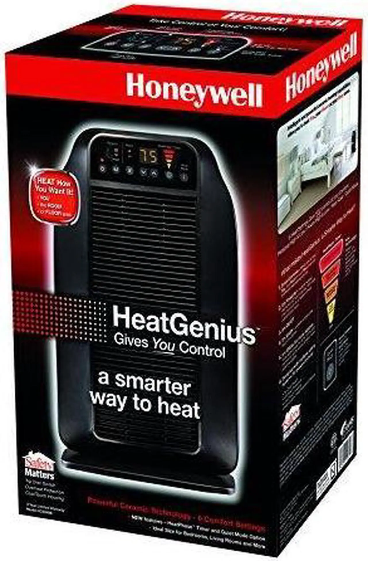 Alt view image 2 of 6 - Honeywell HCE840B Heat Genius Ceramic Heater, Black