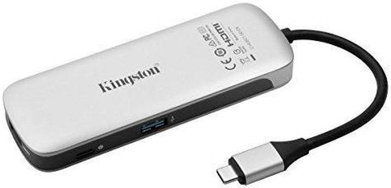 Alt view image 6 of 7 - Kingston Nucleum USB C Hub, 7-in-1 Type-C Adapter Hub Connect USB 3.0, 4K HDMI, SD and MicroSD Card, USB Type-C Charging for MacBook, Chromebook, and Other USB Type-C Devices