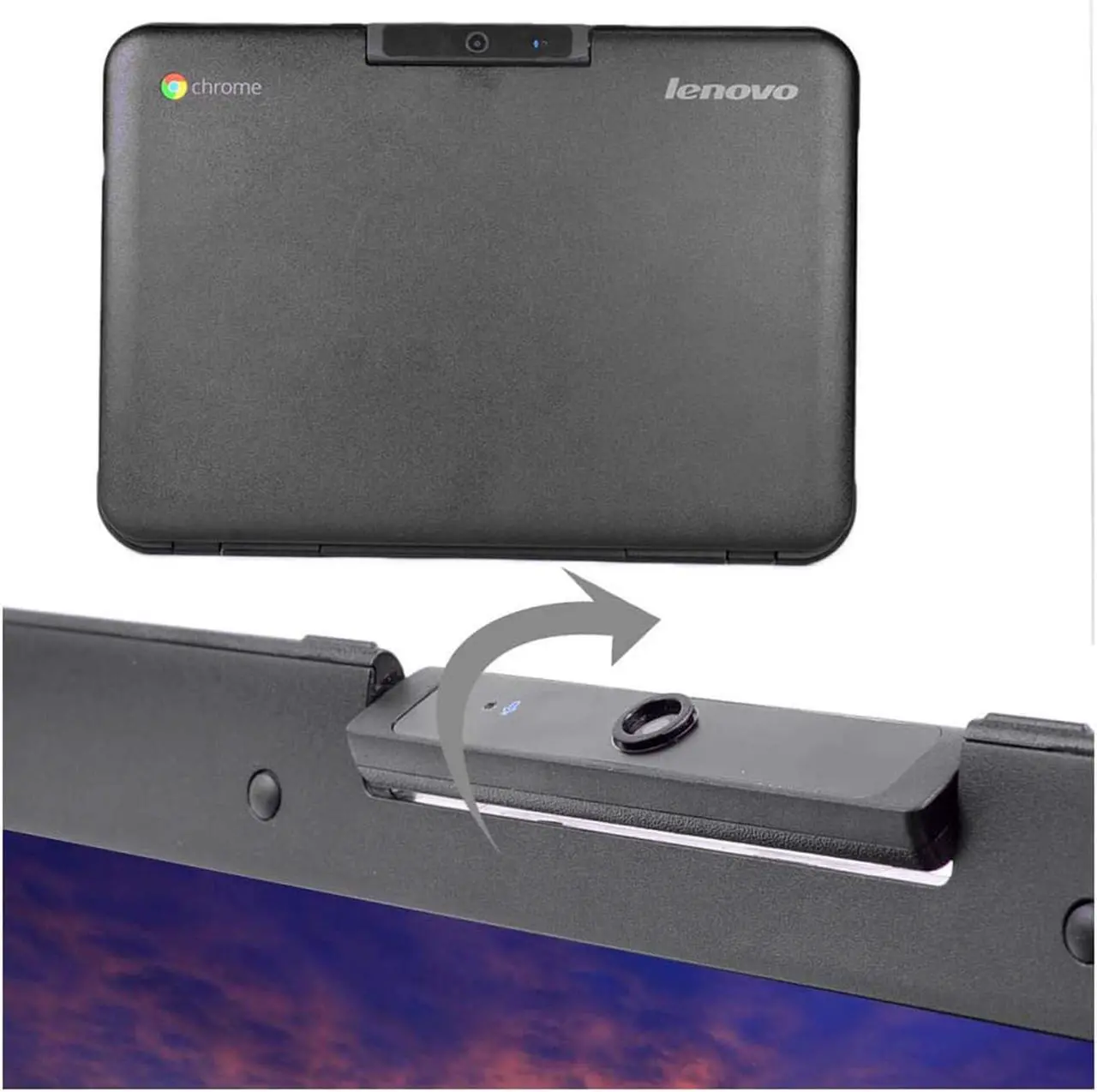Alt view image 10 of 16 - Lenovo N21 Chromebook Laptop Computer, 11.6" High Definition Display, Intel Dual-Core, 4GB RAM, 16GB SSD, Chrome OS, WiFi