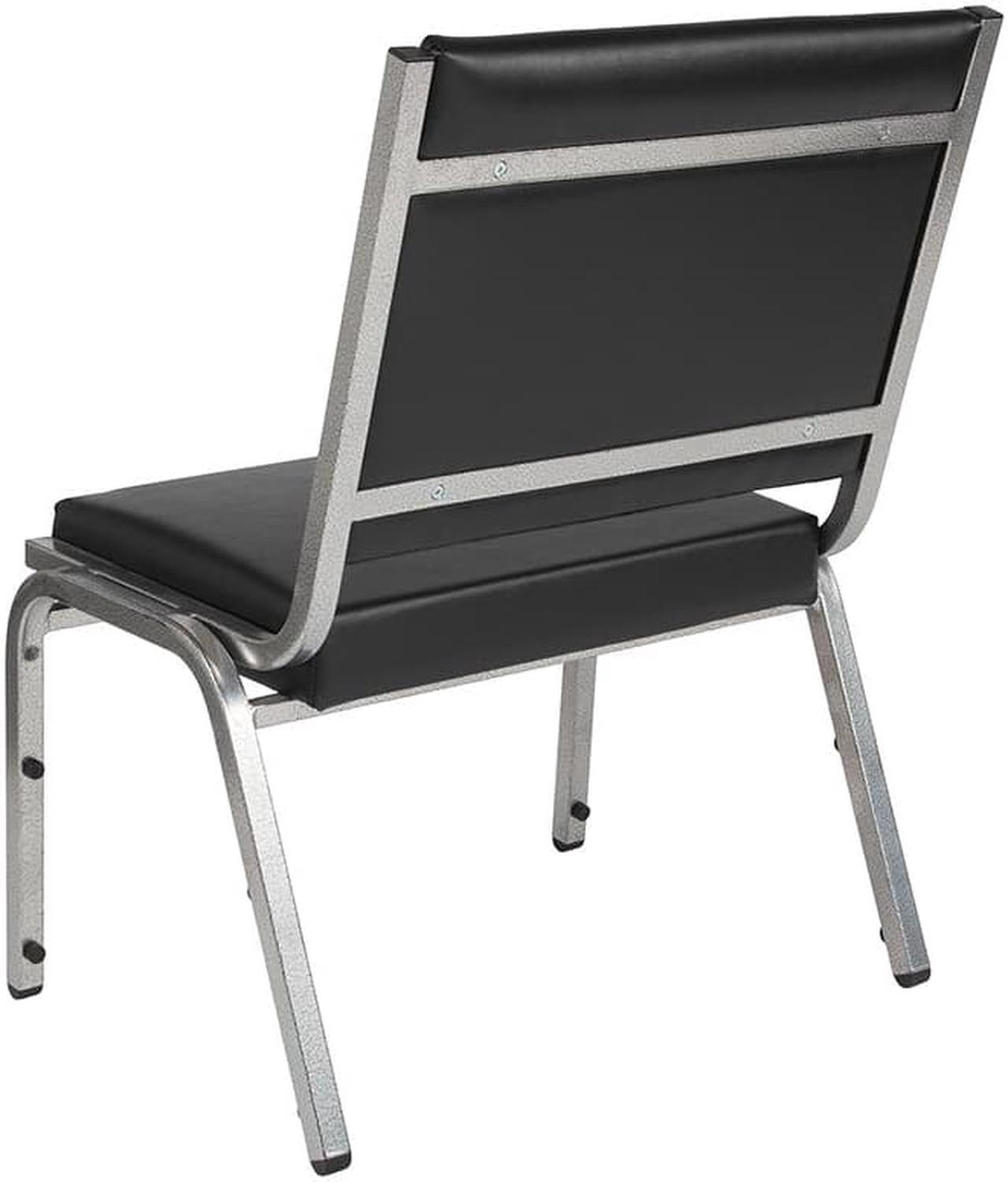 Alt view image 6 of 20 - Flash Furniture HERCULES Series 1500 lb. Rated Antimicrobial Vinyl Bariatric Chair with Silver Vein Frame, Black