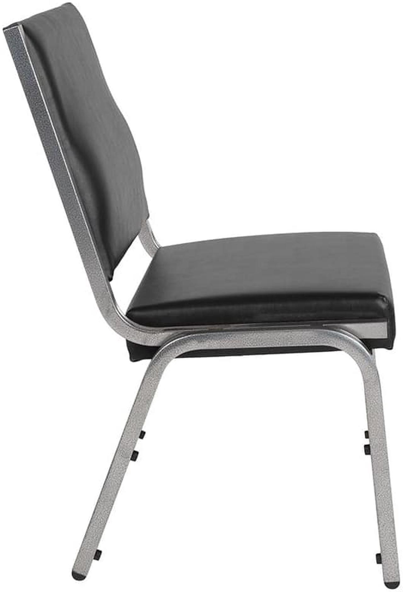 Alt view image 5 of 20 - Flash Furniture HERCULES Series 1500 lb. Rated Antimicrobial Vinyl Bariatric Chair with Silver Vein Frame, Black