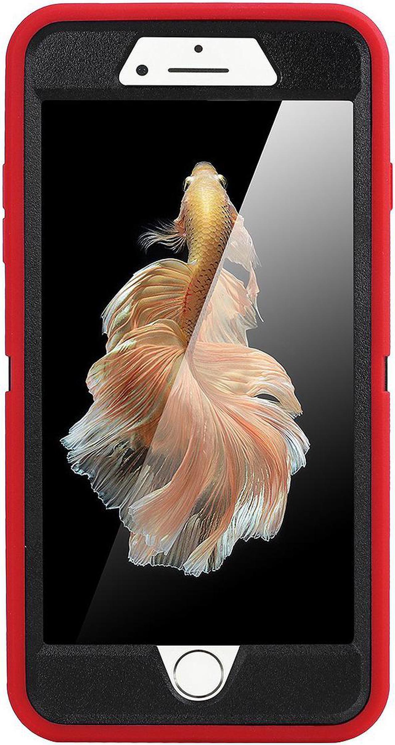 Alt view image 3 of 4 - AICase iPhone 6 Case, iPhone 6S Case [Heavy Duty] Built-in Screen Protector Tough 3 in 1 Rugged Shorkproof Cover for Apple iPhone 6/6S (Black/Red)