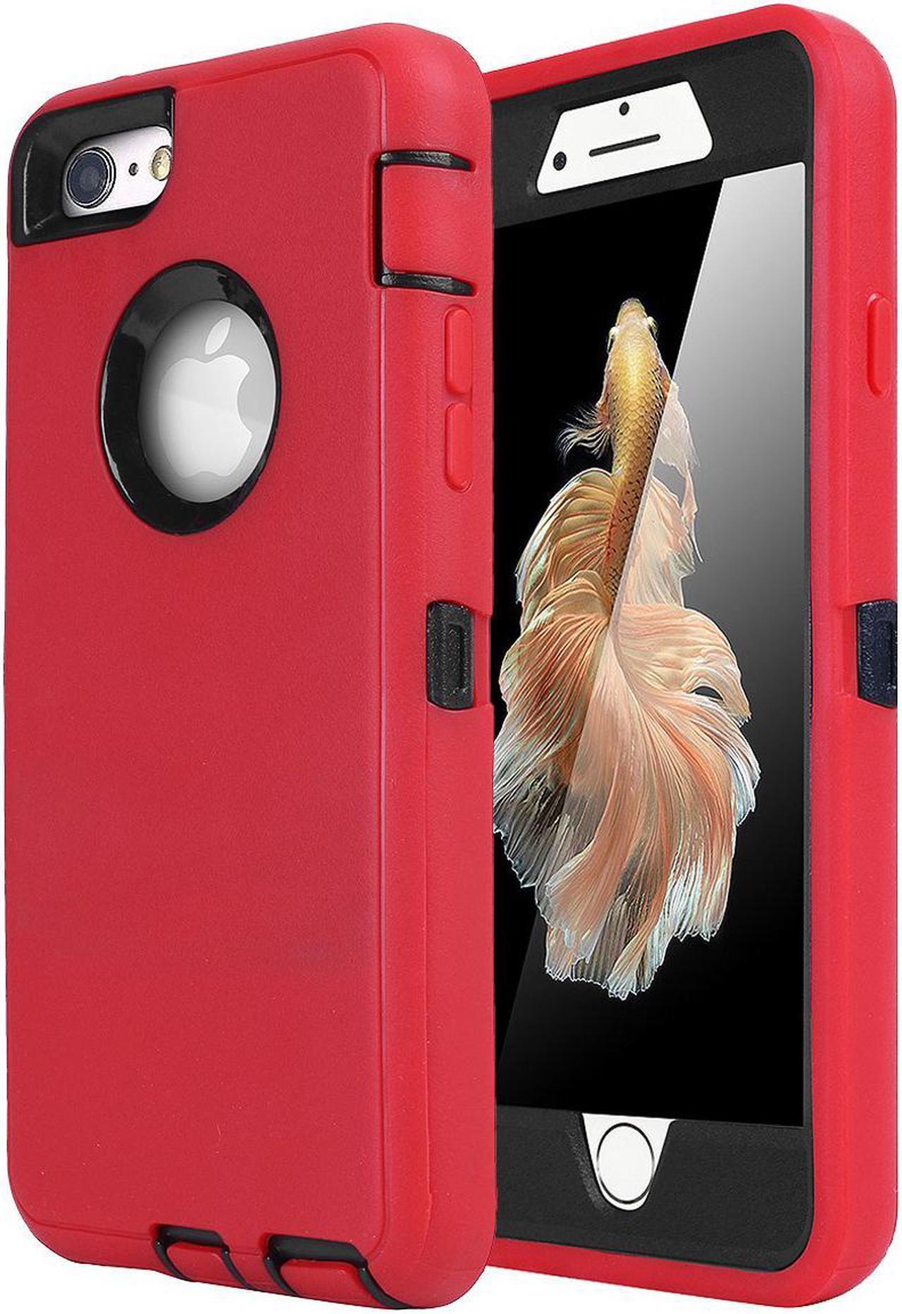 Main image of AICase iPhone 6 Case, iPhone 6S Case [Heavy Duty] Built-in Screen Protector Tough 3 in 1 Rugged Shorkproof Cover for Apple iPhone 6/6S (Black/Red)
