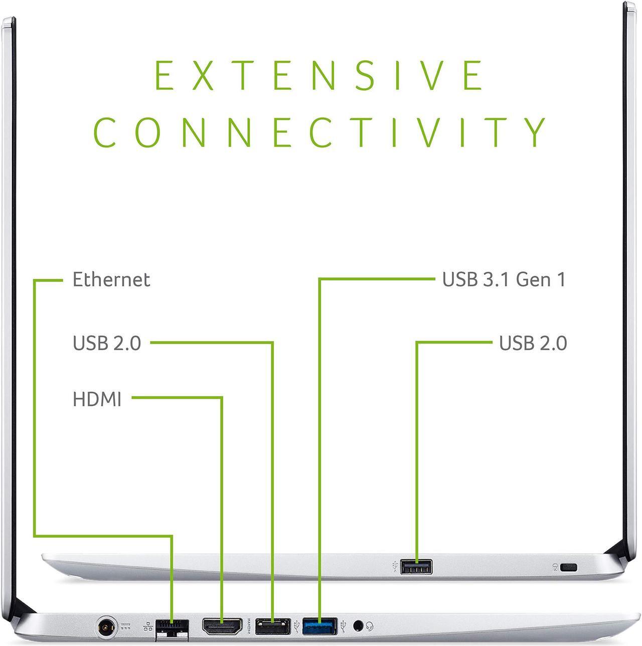 Alt view image 10 of 19 - Acer Aspire 5 A515-43-R19L 15.6" Notebook - 1920 x 1080 - Ryzen 3 3200U - 4 GB RAM - 128 GB SSD - Pure Silver