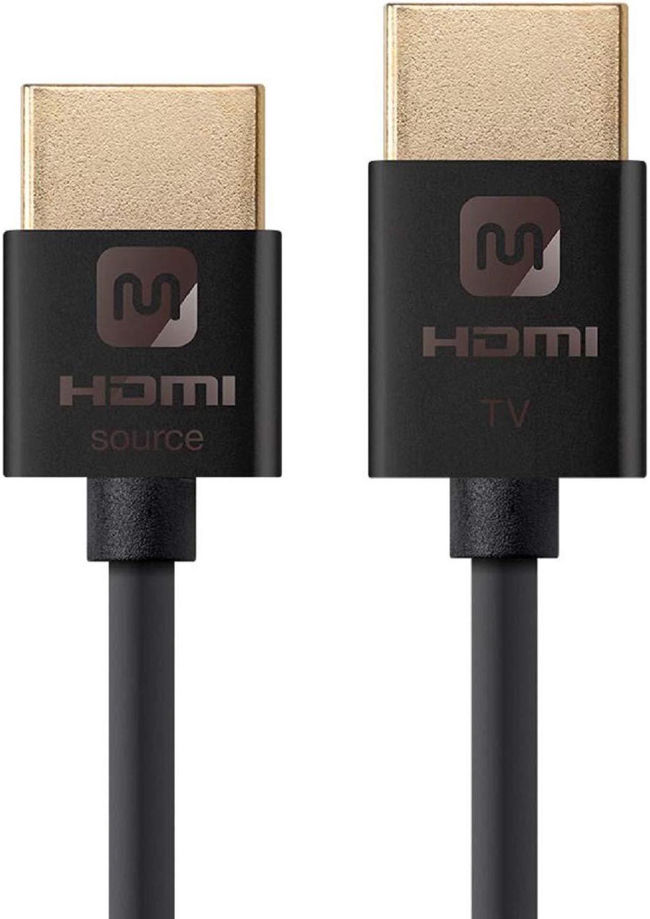 Monoprice HDMI High Speed Active Cable - 10 Feet - Black, 4K@60Hz, HDR, 18Gbps, 36AWG, YUV 4:4:4 - Ultra Slim Active Series