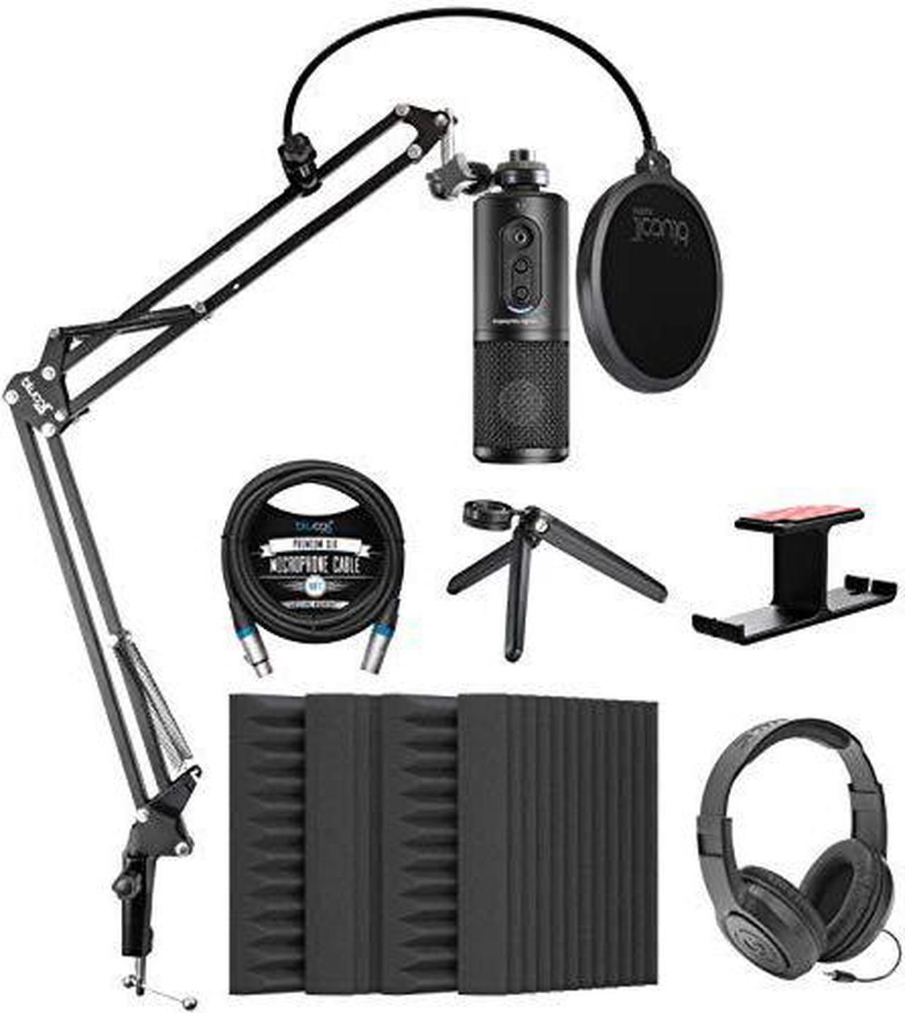 Main image of Audio-Technica ATR2500x-USB Cardioid Condenser Microphone (ATR Series) Bundle with Blucoil 4X 12 Acoustic Wedges, 10' XLR Cable, Boom Arm Plus Pop Filter, Headphone Hook, and Samson SR350 Headphones