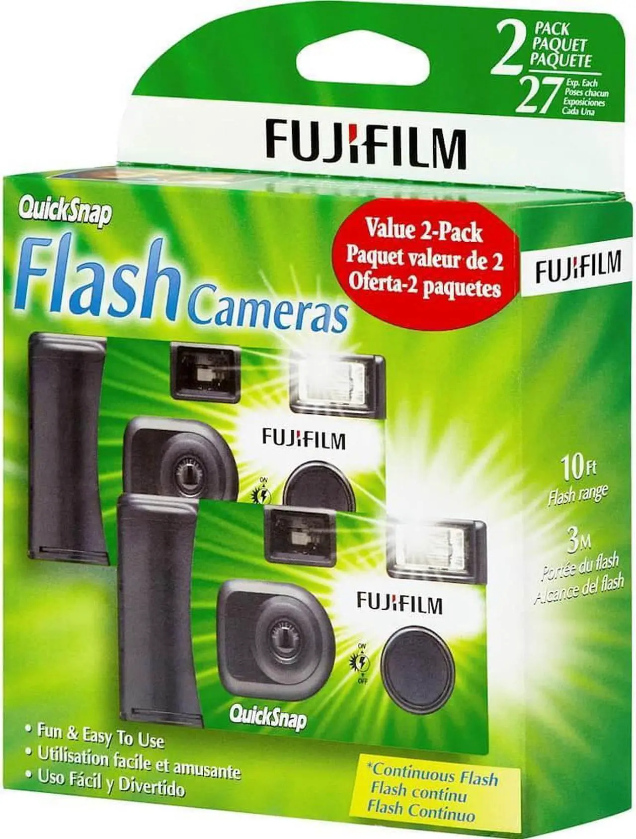 Main image of Fujifilm - QuickSnap Disposable Film Camera (2-Pack) - Green