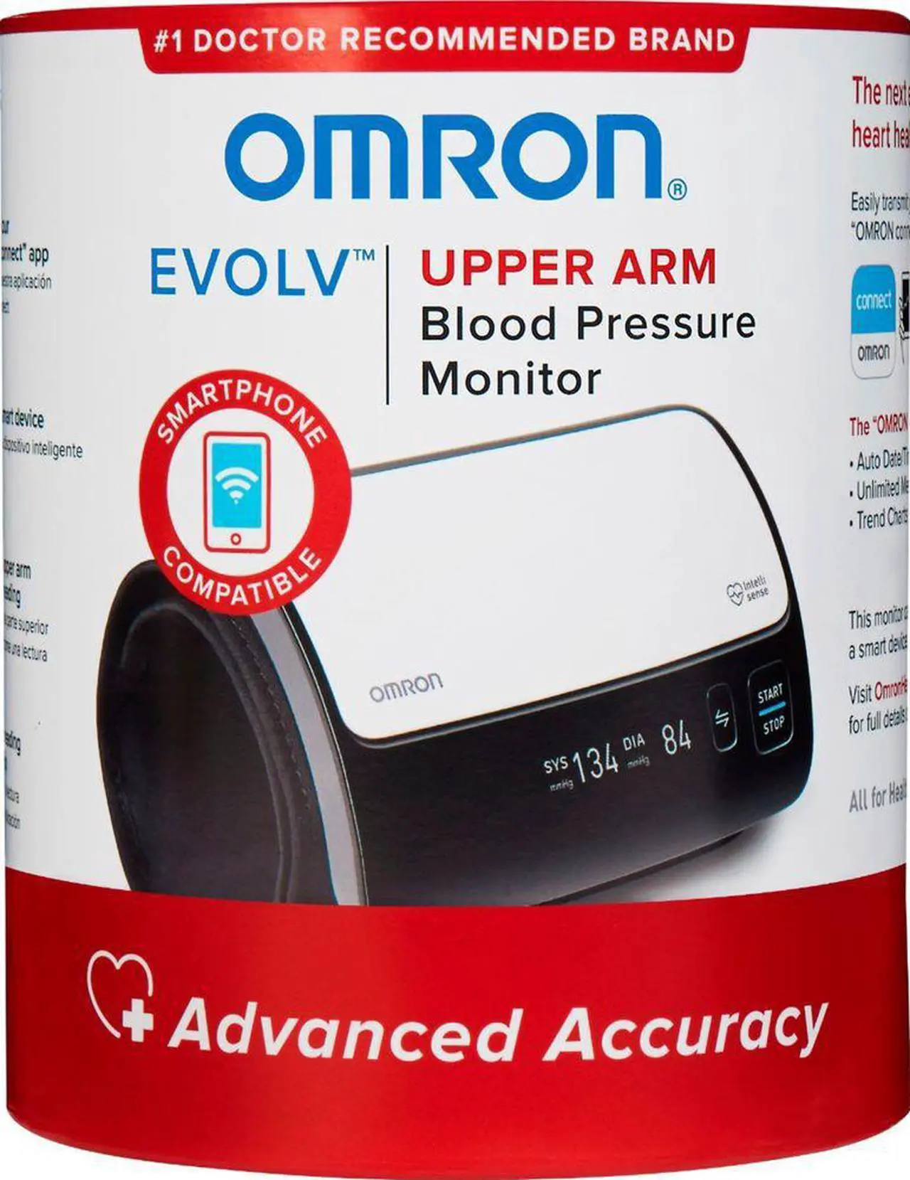Alt view image 2 of 9 - Omron Evolv Wireless Upper Arm Blood Pressure Monitor BP7000