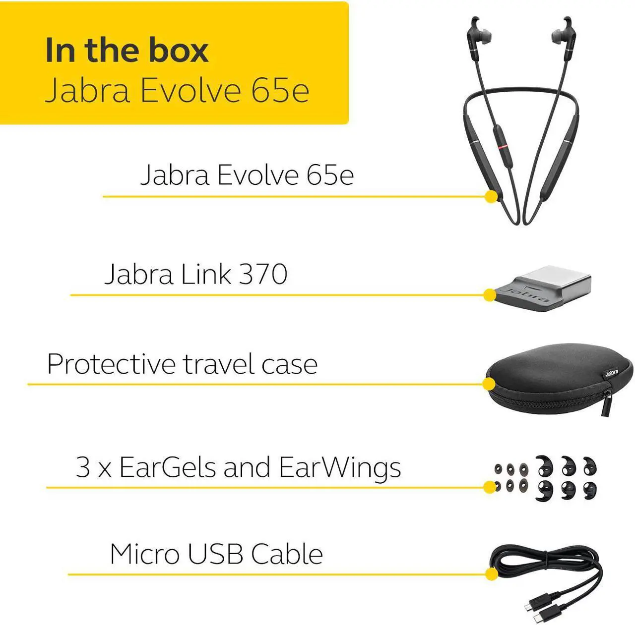 Alt view image 17 of 19 - Jabra Evolve 65e UC & Link 370 Wireless Professional Earbuds