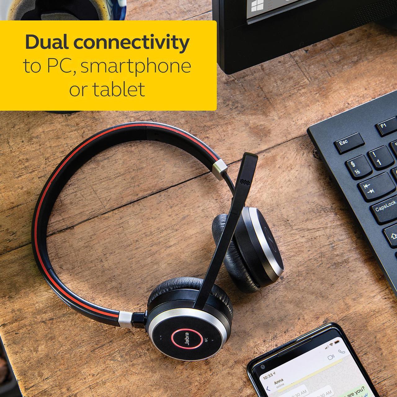 Alt view image 9 of 11 - Jabra Evolve 65 UC Mono Wireless Headset / Music Headphones