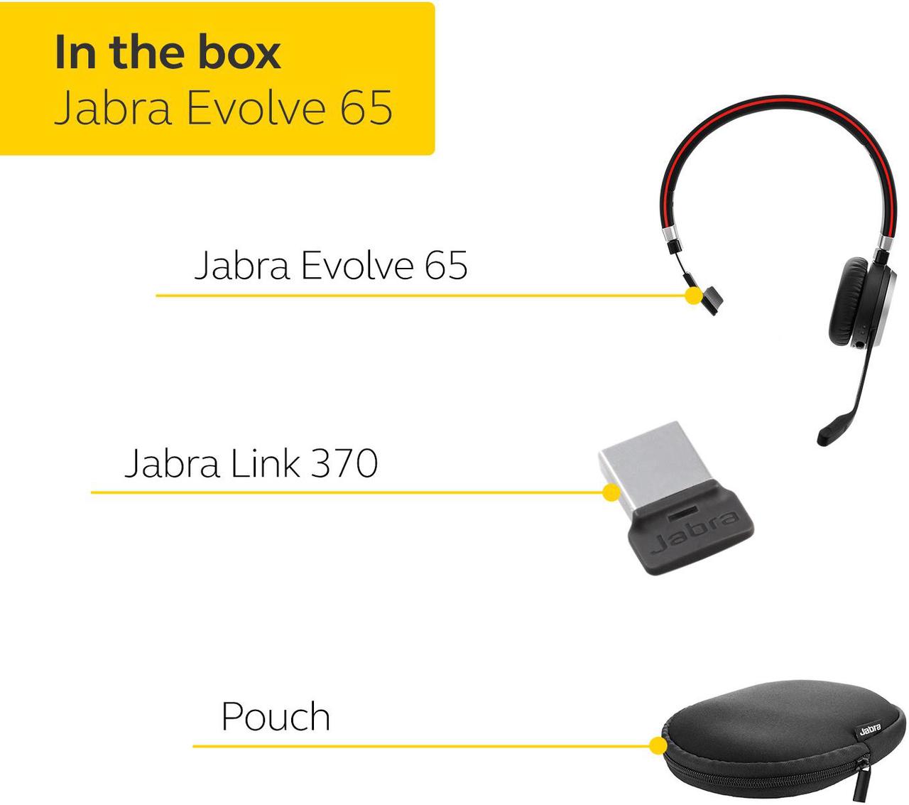 Alt view image 3 of 11 - Jabra Evolve 65 UC Mono Wireless Headset / Music Headphones