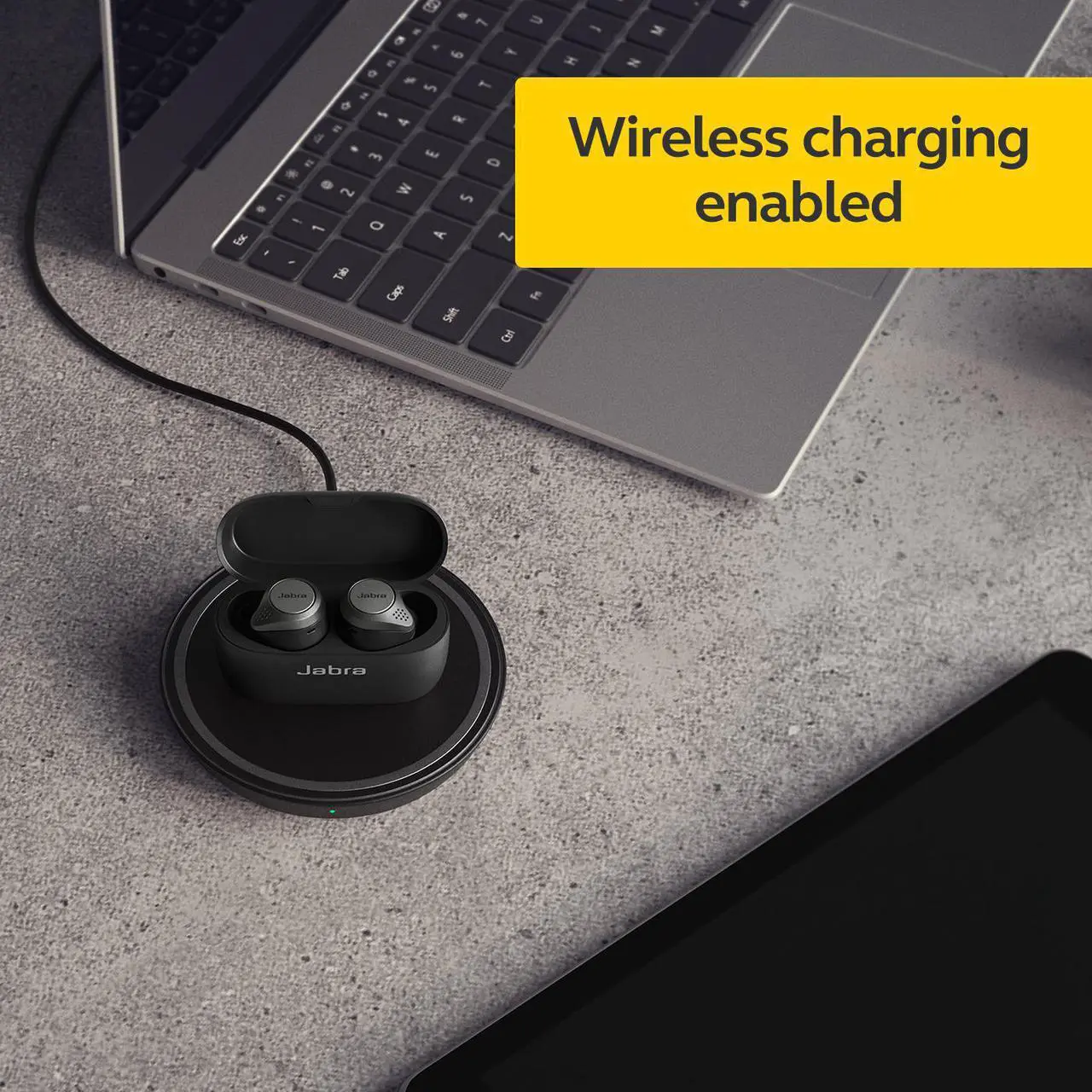 Alt view image 3 of 7 - Jabra Elite 75t Wireless Charging - Titanium Black True Wireless Earbuds Titanium Black