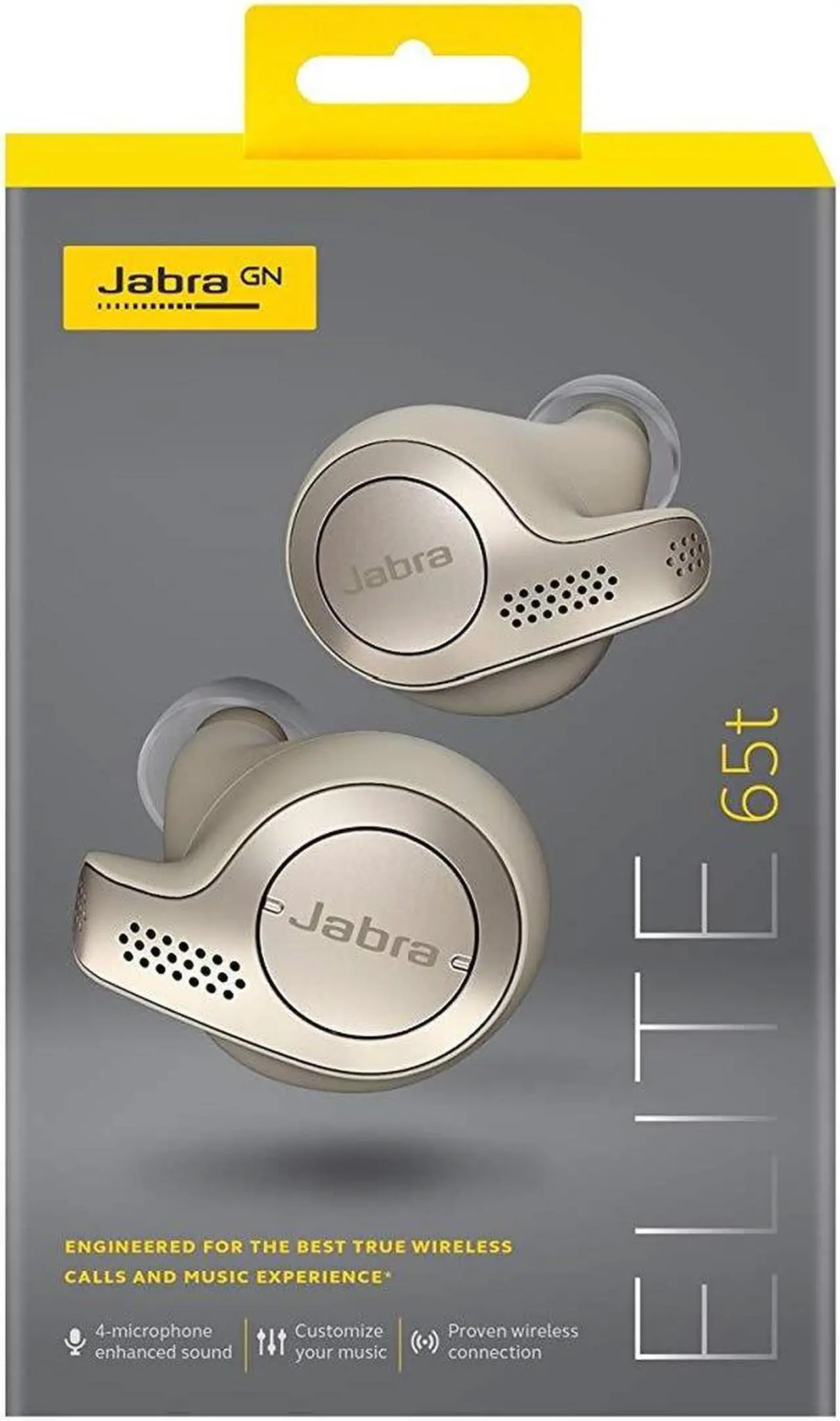 Alt view image 4 of 9 - Jabra Elite 65t - Gold - Beige True Wireless Earbuds Gold Beige