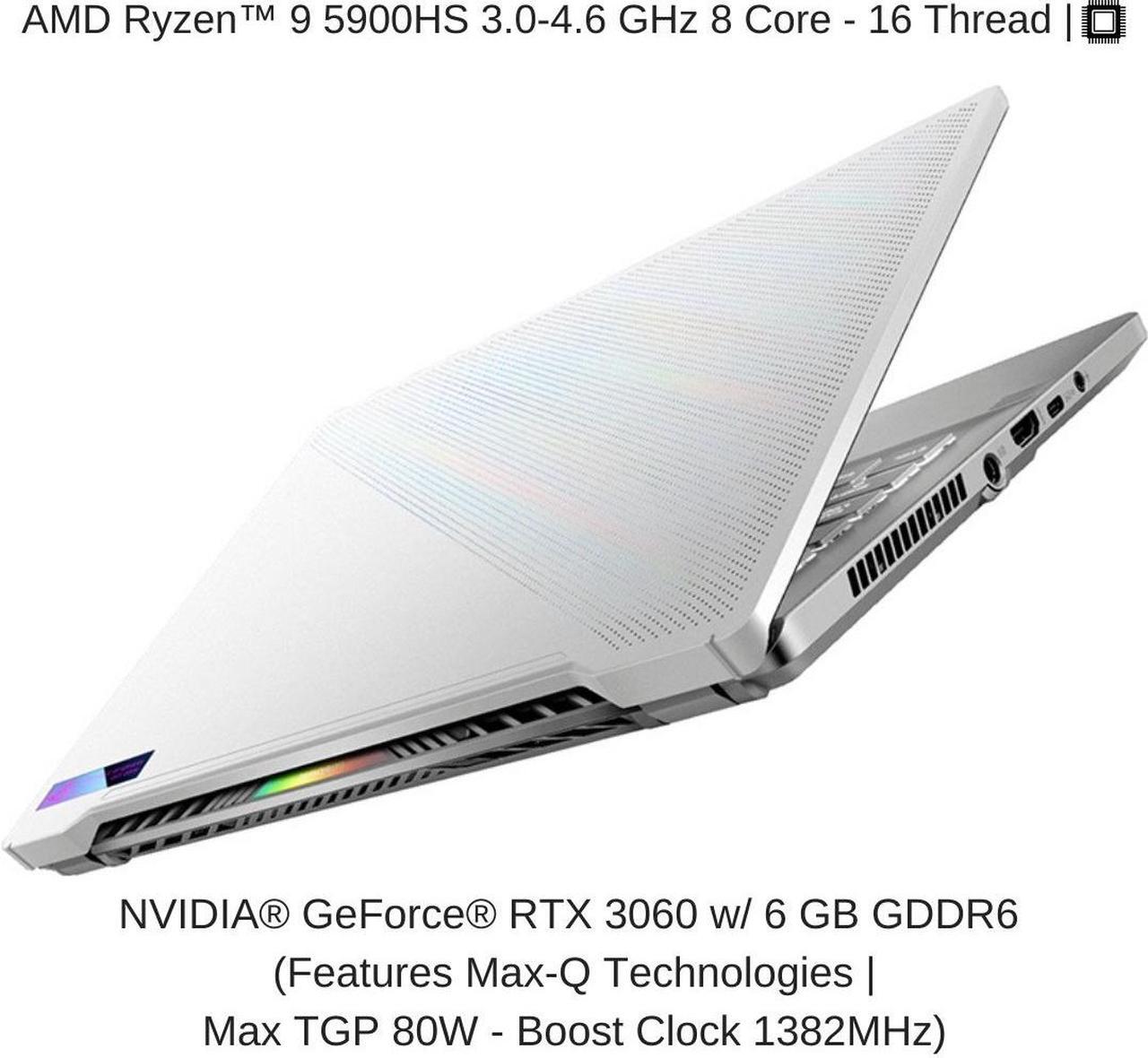 Alt view image 3 of 7 - [2021] HIDevolution ASUS ROG Zephyrus G14 GA401QM 14" FHD 144Hz, 3.0 GHz Ryzen 9 5900HS, RTX 3060, 16 GB 3200MHz RAM, 8 TB PCIe SSD