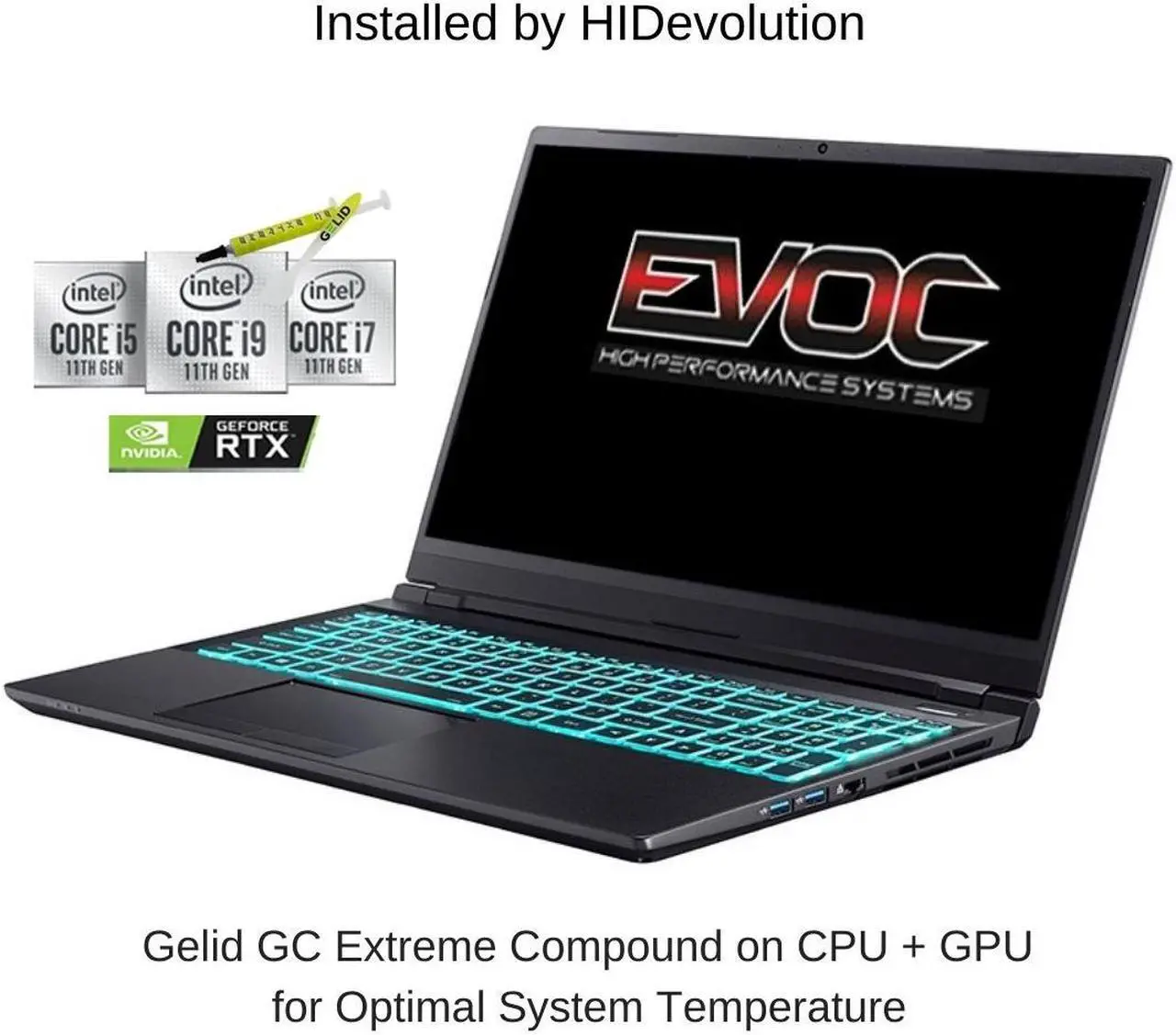 Alt view image 2 of 7 - EVOC High Performance Systems PC503C (PC50HS) 15.6" FHD 144Hz, 2.3 GHz i7-11800H, RTX 3080, 64 GB 3200MHz RAM, 2 TB PCIe SSD