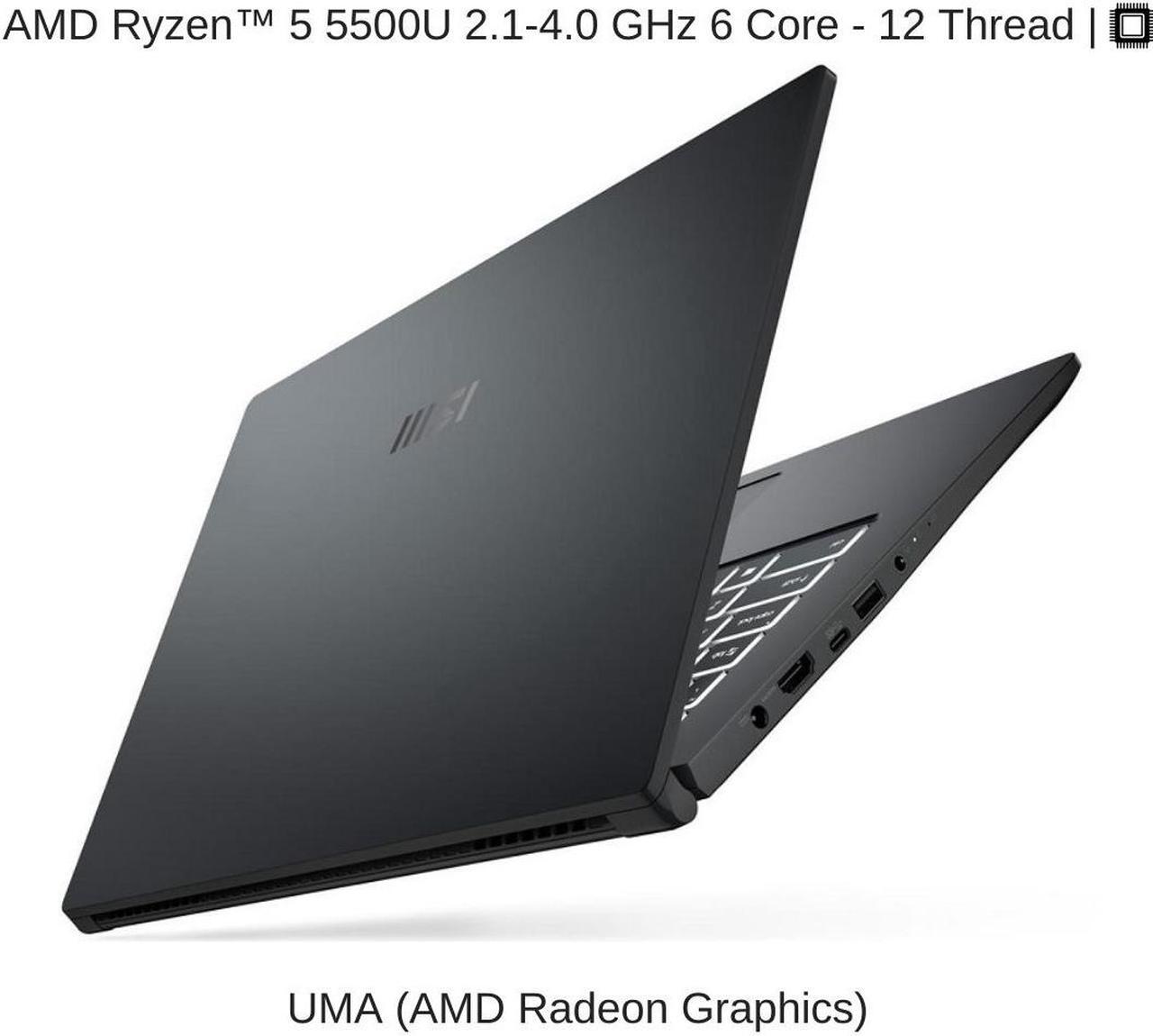 Alt view image 3 of 7 - HIDevolution MSI Modern 15 A5M 15.6" FHD, 2.1 GHz Ryzen 5 5500U, UMA, 8 GB 3200MHz RAM, 256 GB PCIe SSD