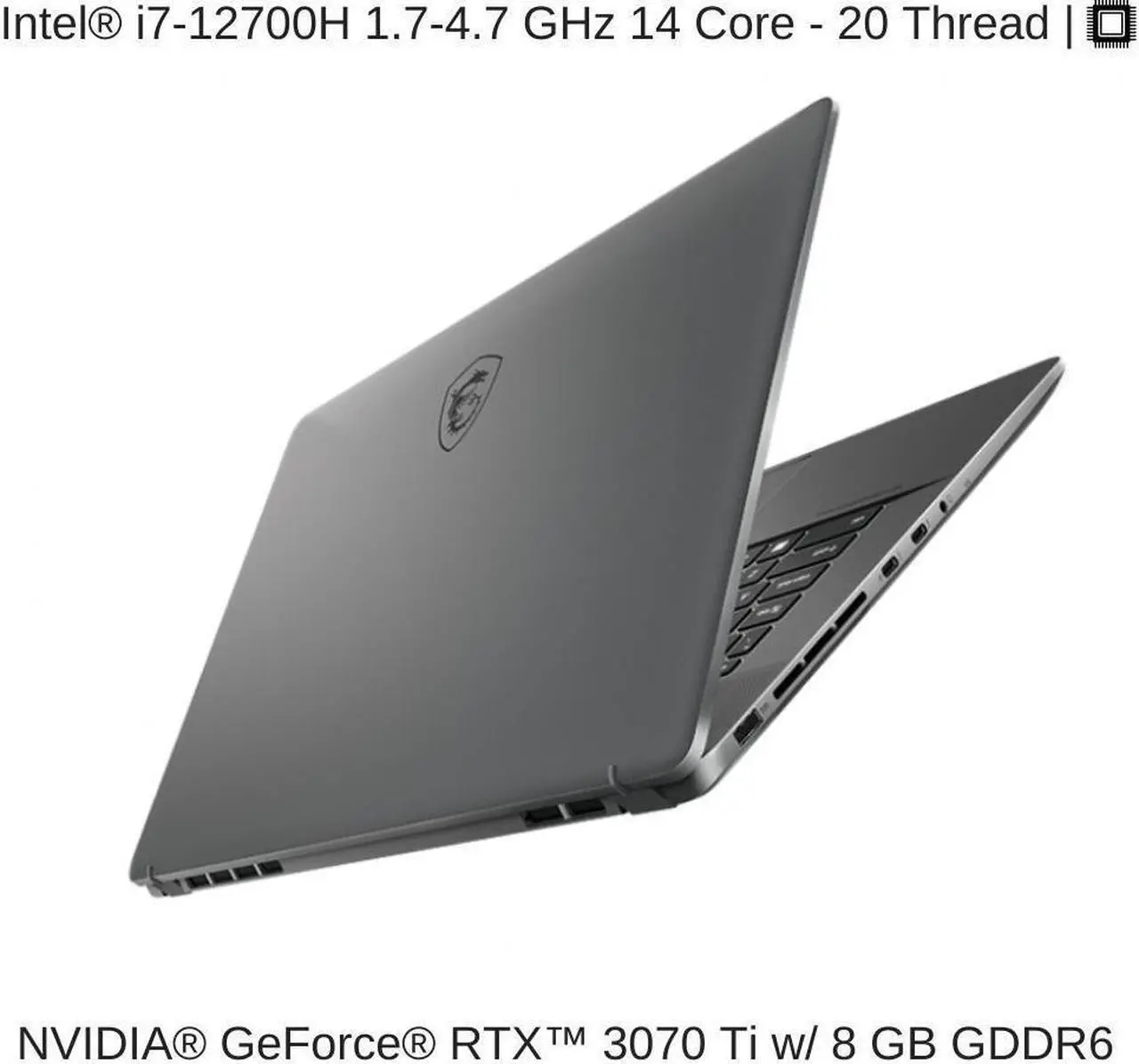 Alt view image 3 of 7 - HIDevolution MSI Creator Z17 A12UGST 17" QHD+ 165Hz Touch, 1.7 GHz i7-12700H, RTX 3070 Ti, 64 GB 4800MHz RAM, 1 TB PCIe SSD
