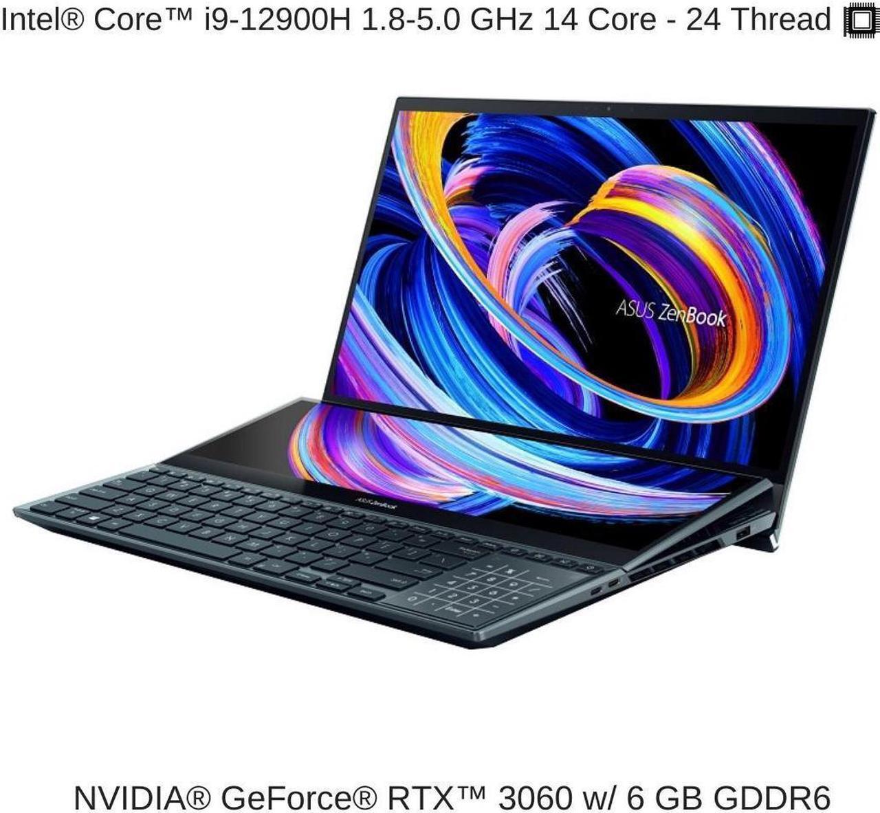 Alt view image 3 of 7 - ASUS ZenBook Pro Duo 15 UX582ZM 15.6" FHD OLED Touch, 1.8 GHz i9-12900H, RTX 3060, 32 GB RAM, 8 TB PCIe SSD