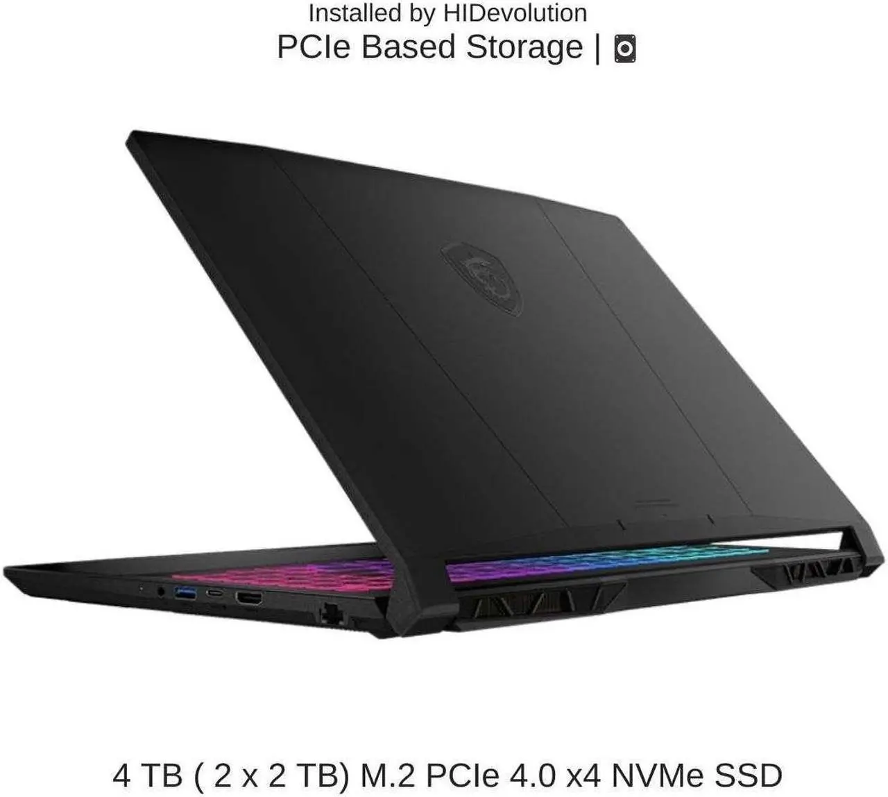 Alt view image 5 of 7 - HIDevolution MSI Katana 15 B12VGK 15.6" FHD 144Hz, 1.7 GHz i7-12650H, RTX 4070, 64 GB DDR5 RAM, 4 TB PCIe SSD, Windows 11 Home