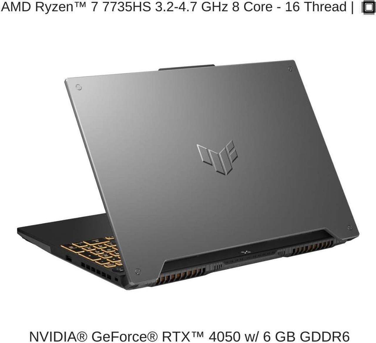 Alt view image 3 of 7 - ASUS TUF Gaming A15 FA507NU 15.6" FHD 144Hz, 3.2 GHz Ryzen 7 7735HS, RTX 4050, 16 GB DDR5 RAM, 8 TB PCIe SSD, Windows 11 Home