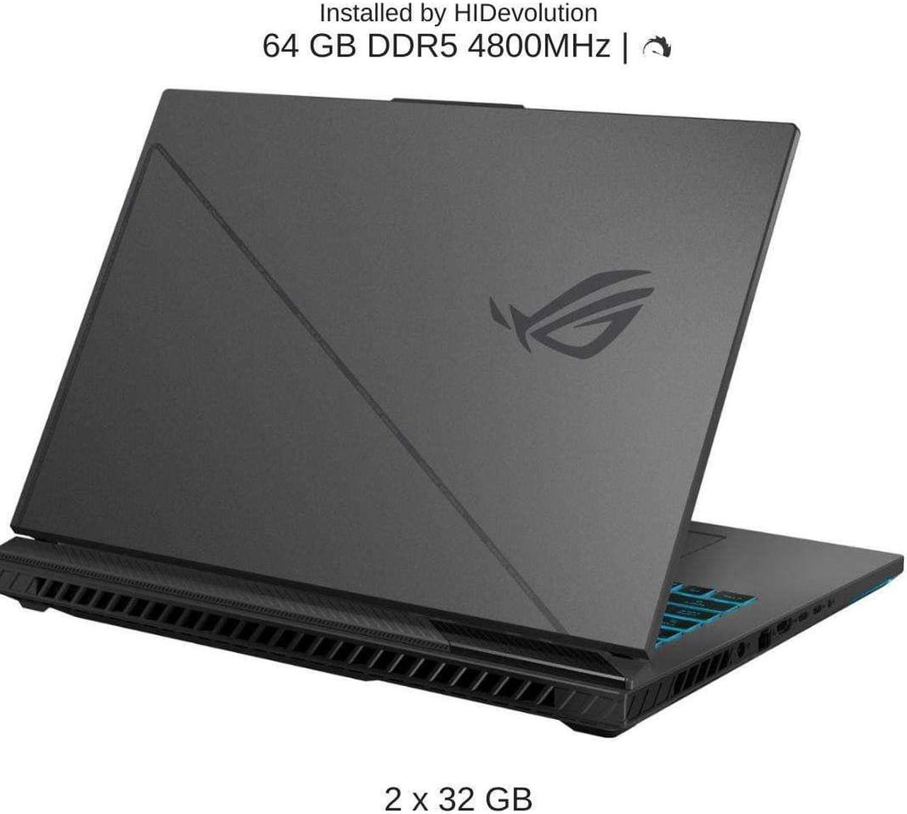 Alt view image 4 of 7 - ASUS ROG Strix G18 G814JI 18" QHD+ 240Hz, 2.2 GHz i9-13980HX, RTX 4070, 64 GB DDR5 RAM, 4 TB PCIe SSD, Windows 11 Pro