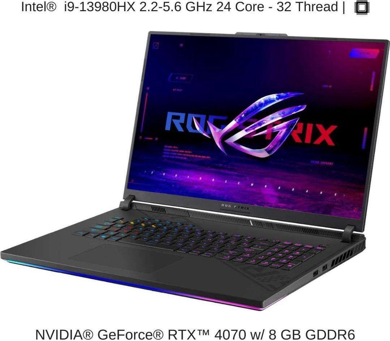 Alt view image 3 of 7 - ASUS ROG Strix G18 G814JI 18" QHD+ 240Hz, 2.2 GHz i9-13980HX, RTX 4070, 64 GB DDR5 RAM, 4 TB PCIe SSD, Windows 11 Pro