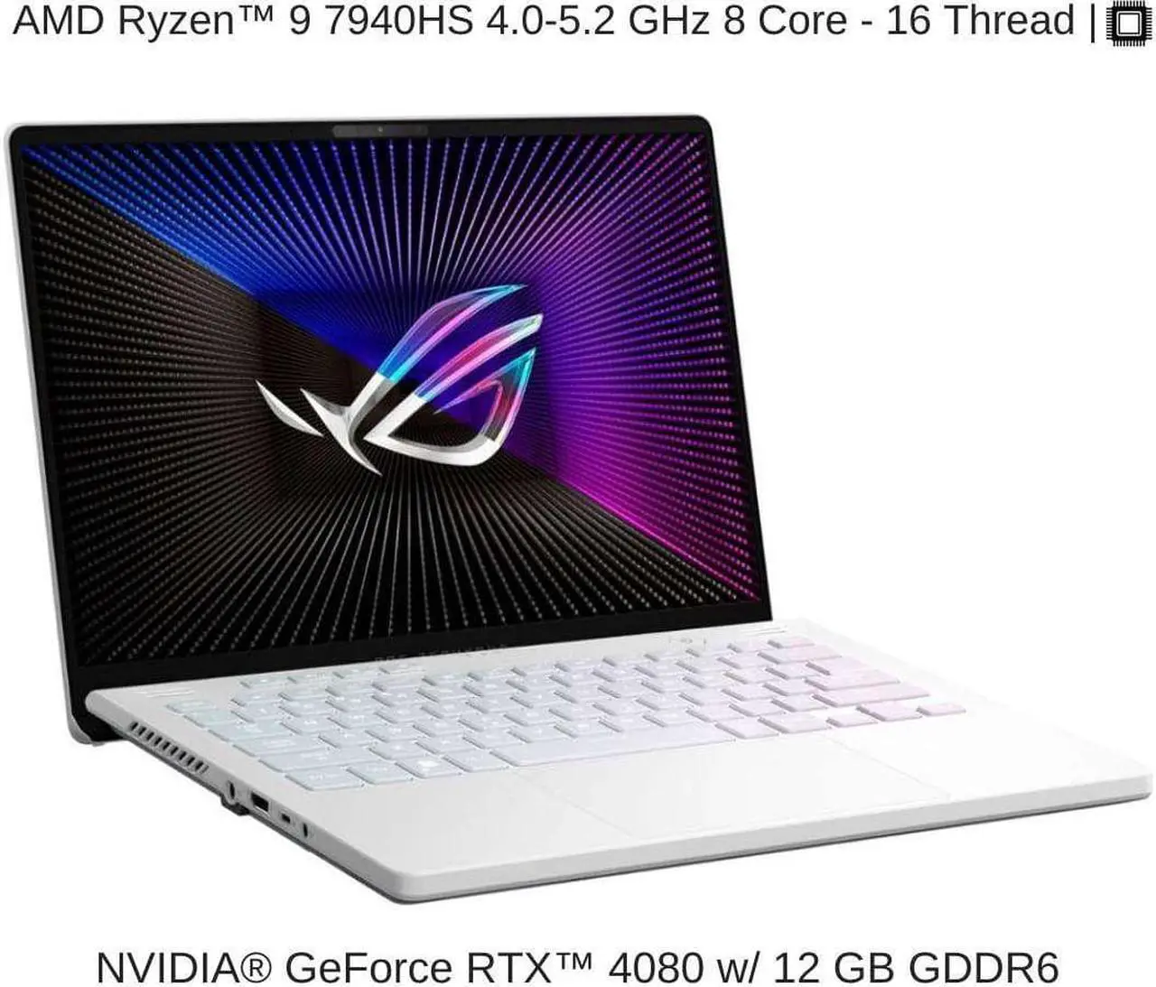 Alt view image 3 of 7 - ASUS ROG Zephyrus G14 GA402XZ AniMe Matrix 14" WQXGA 165Hz, 4.0 GHz Ryzen 9 7940HS, RTX 4080, 16 GB DDR5 RAM, 1 TB PCIe SSD, Windows 11 Home