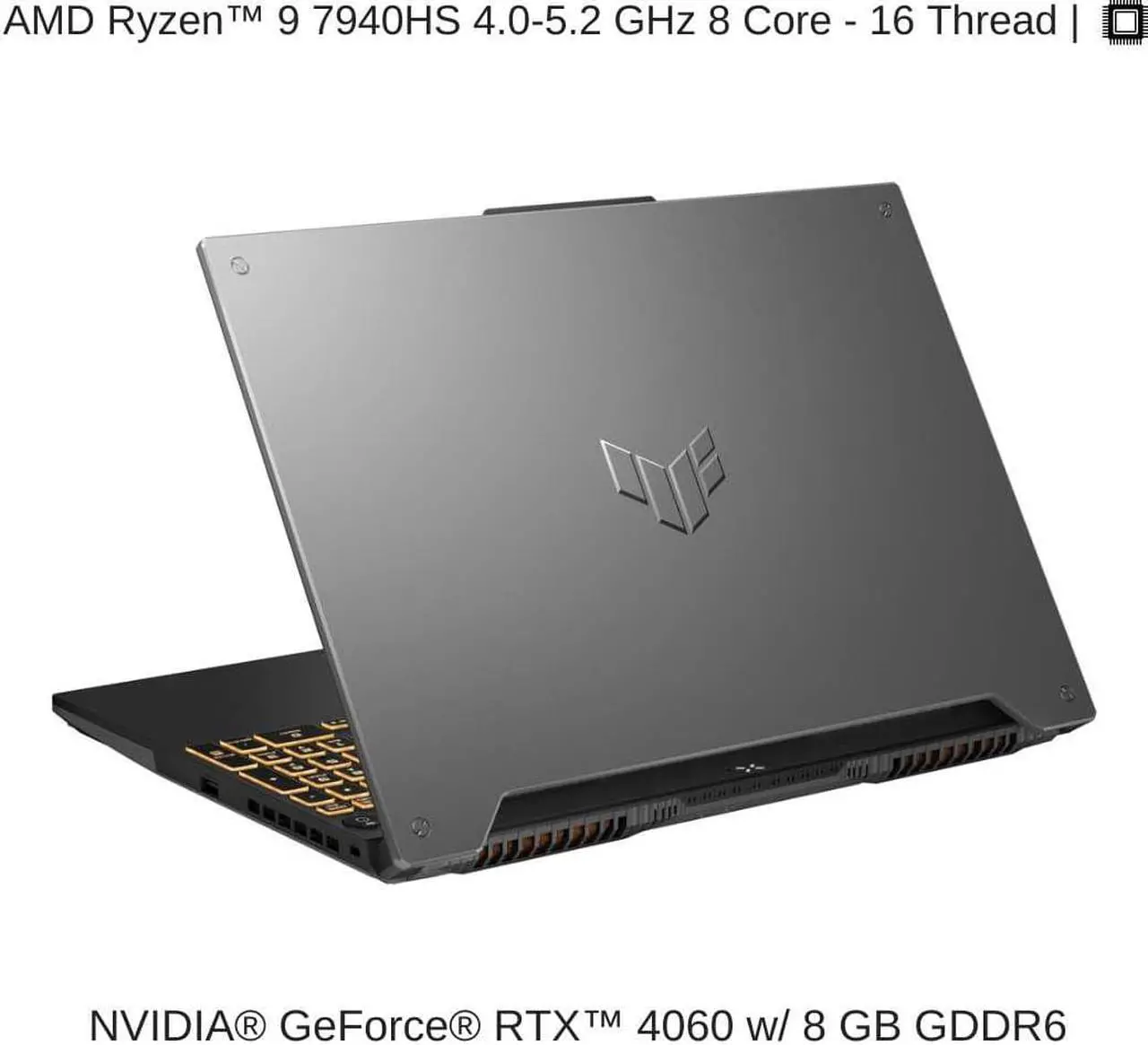 Alt view image 3 of 7 - ASUS TUF Gaming A15 FA507XV 15.6" FHD 144Hz, 4.0 GHz Ryzen 9 7940HS, RTX 4060, 64 GB DDR5 RAM, 1 TB PCIe SSD, Windows 11 Home