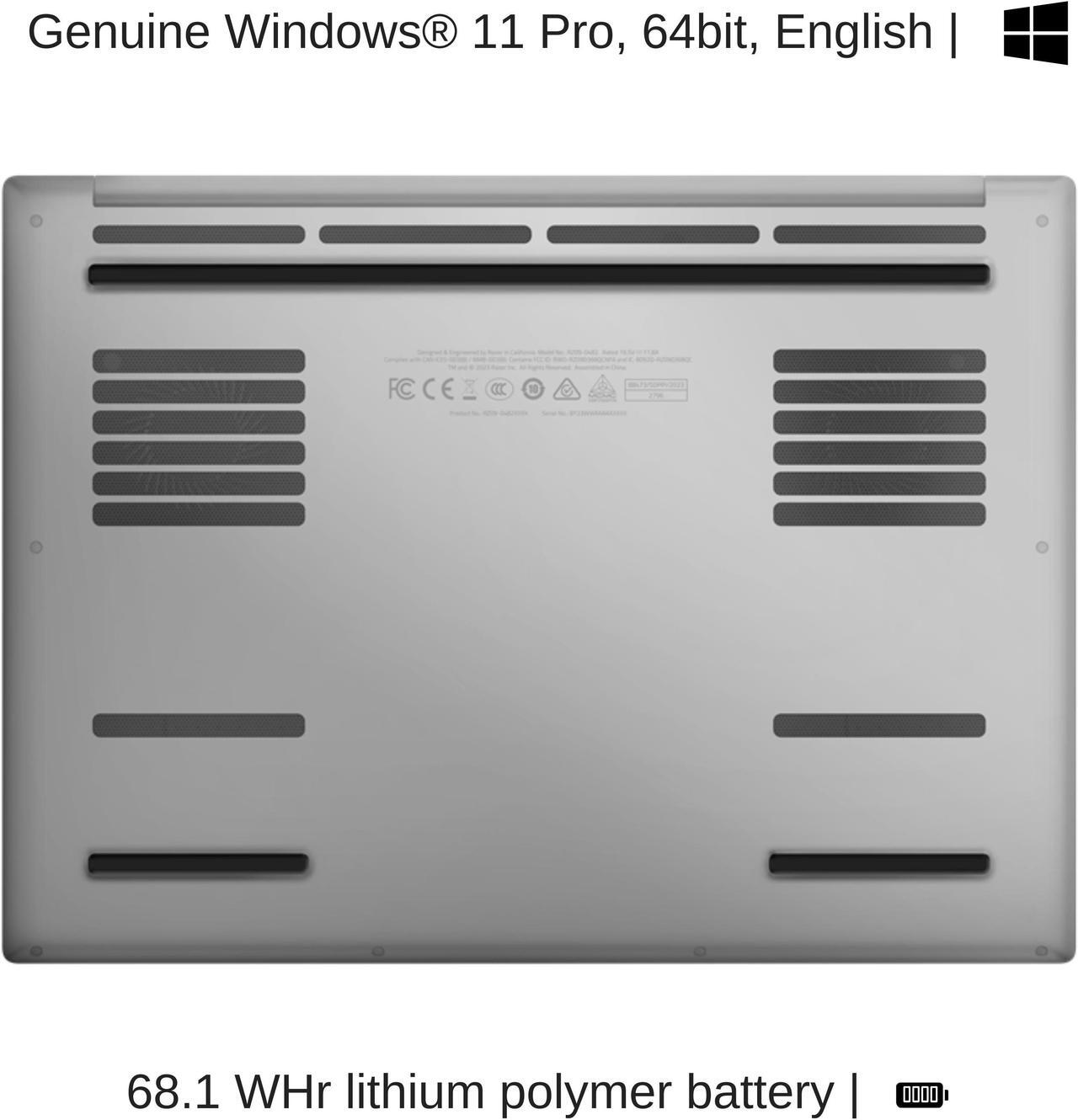 Alt view image 7 of 7 - Razer Blade 14 Mercury White, 14" QHD+ 240Hz, 4.0 GHz Ryzen 9 7940HS, RTX 4070, 64 GB DDR5 RAM, 8 TB PCIe SSD, Windows 11 Pro