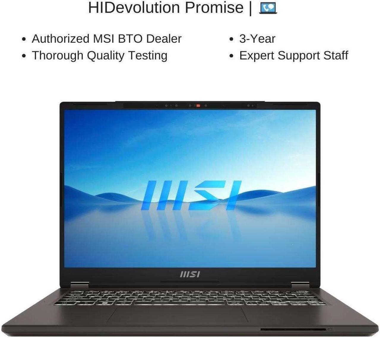 Alt view image 7 of 7 - HIDevolution MSI Commercial 14 H A13MG [Gray] 14" FHD+ 60Hz, 2.4 GHz i7-13700H vPro , Intel Iris Xe, 64 GB DDR4 RAM, 4 TB PCIe SSD, Windows 11 Pro