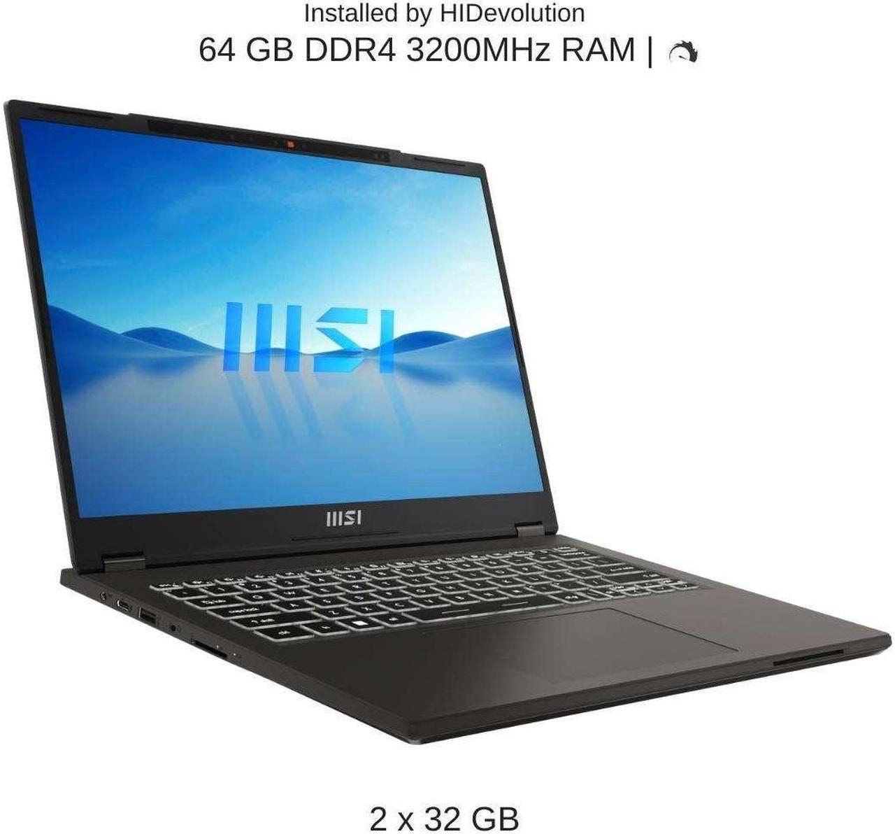 Alt view image 4 of 7 - HIDevolution MSI Commercial 14 H A13MG [Gray] 14" FHD+ 60Hz, 2.4 GHz i7-13700H vPro , Intel Iris Xe, 64 GB DDR4 RAM, 4 TB PCIe SSD, Windows 11 Pro