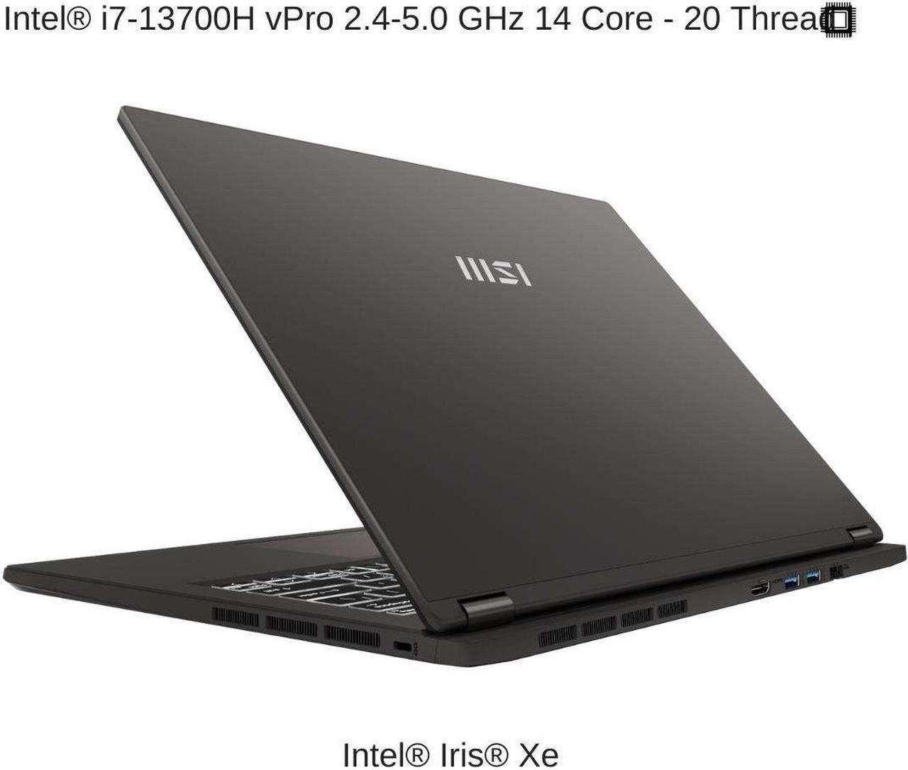 Alt view image 3 of 7 - HIDevolution MSI Commercial 14 H A13MG [Gray] 14" FHD+ 60Hz, 2.4 GHz i7-13700H vPro , Intel Iris Xe, 64 GB DDR4 RAM, 4 TB PCIe SSD, Windows 11 Pro
