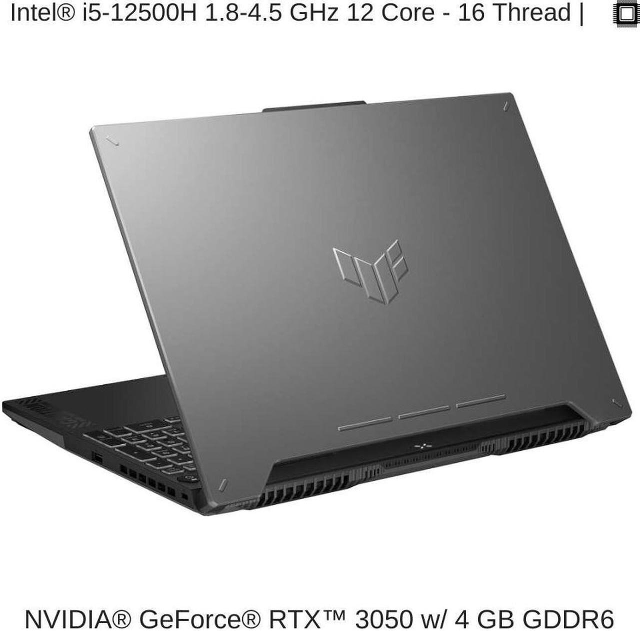 Alt view image 3 of 7 - ASUS TUF Gaming F15 FX507ZC 15.6" FHD 144Hz, 1.8 GHz i5-12500H, RTX 3050, 16 GB DDR4 RAM, 512 GB PCIe SSD, Windows 11 Home