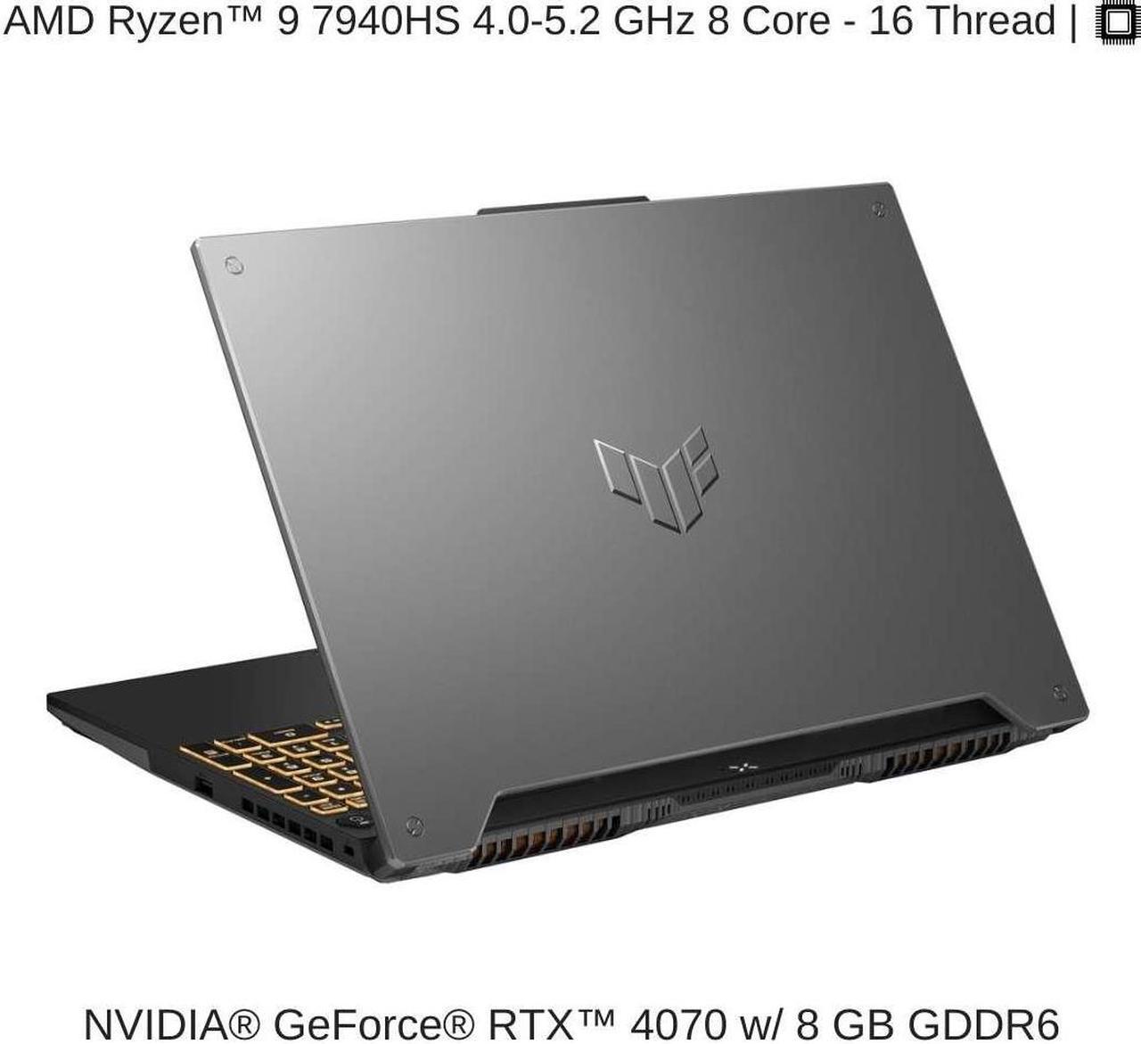 Alt view image 3 of 7 - ASUS TUF Gaming A15 FA507XI 15.6" FHD 144Hz, 4.0 GHz Ryzen 9 7940HS, RTX 4070, 64 GB DDR5 RAM, 1 TB PCIe SSD, Windows 11 Home