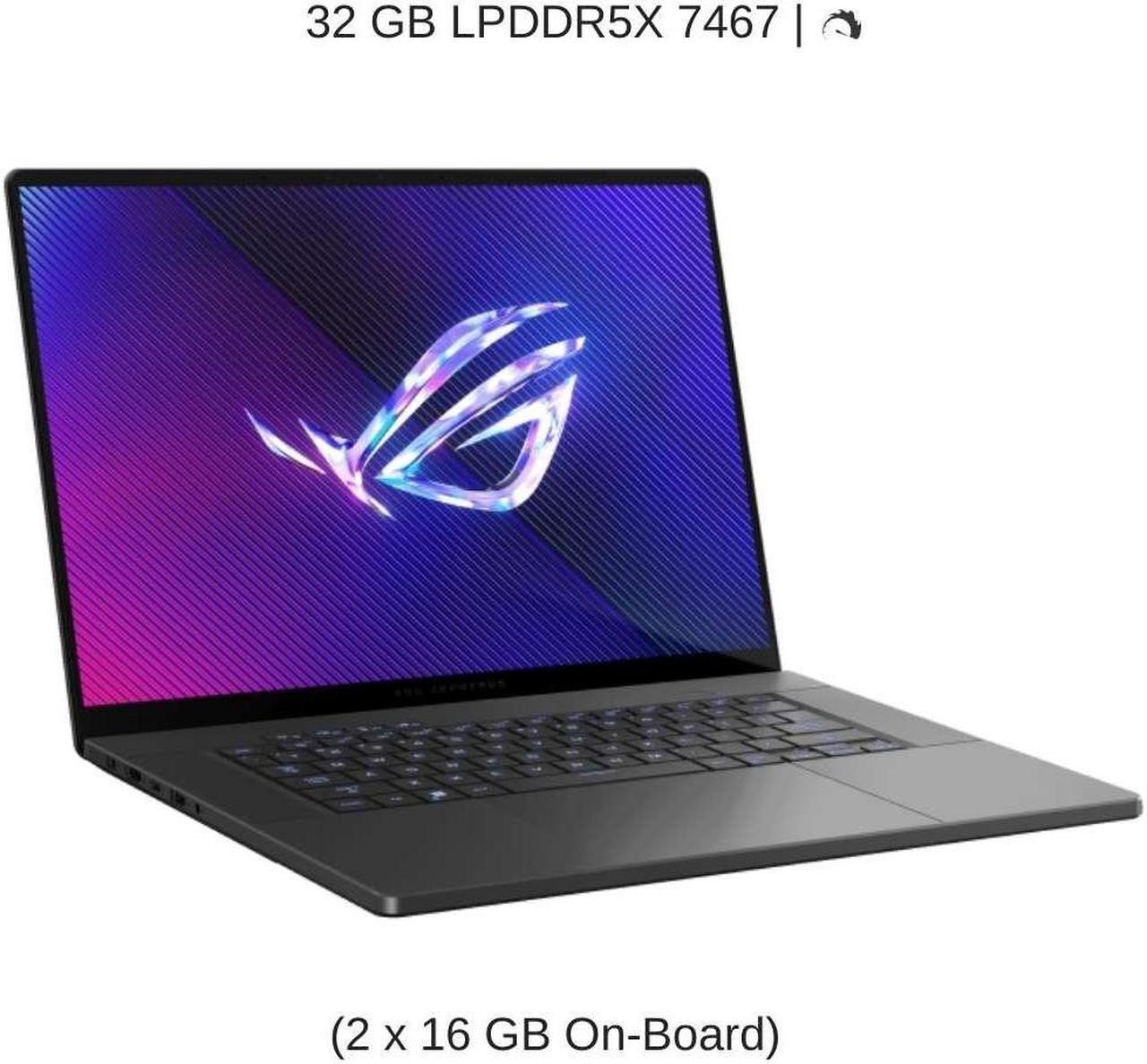 Alt view image 3 of 6 - [2024]  ASUS ROG Zephyrus G16 GU605MY [Gray] 16" WQXGA 240Hz, 3.8 GHz Ultra 9-185H, RTX 4090, 32 GB LPDDR5X RAM, 8 TB PCIe SSD, Windows 11 Pro
