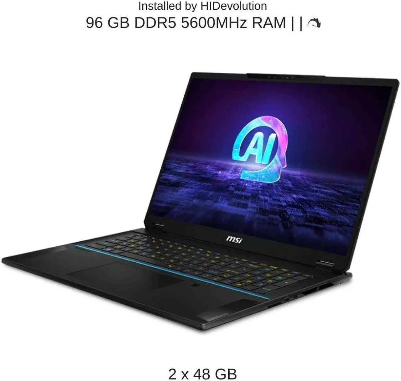 Alt view image 4 of 7 - [2024] HIDevolution MSI Stealth 18 AI Studio A1VHG 18" UHD+ 120Hz, 3.8 GHz  Ultra 9-185H, RTX 4080, 96 GB DDR5 RAM, 16 TB PCIe SSD, Windows 11 Home