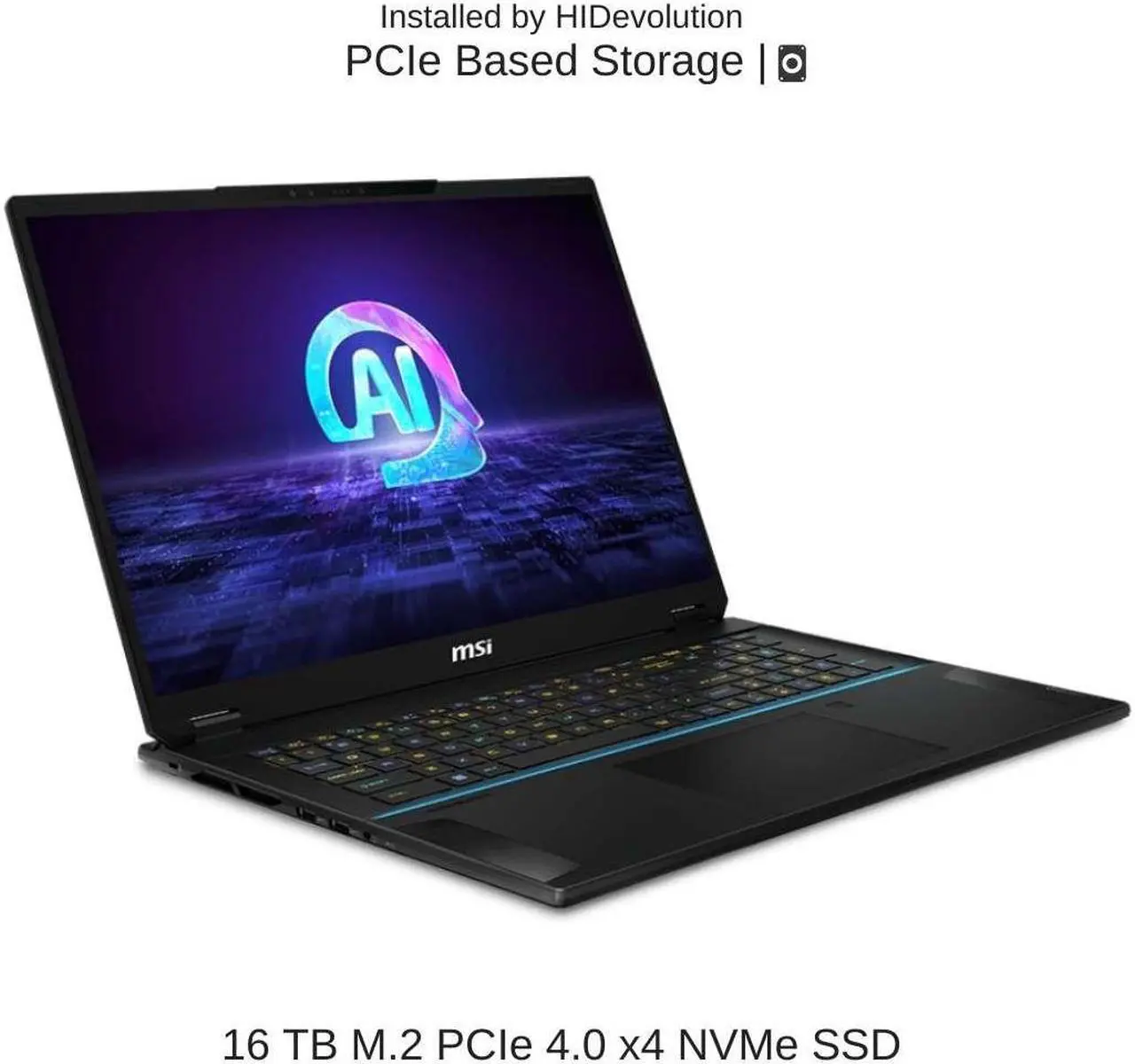 Alt view image 5 of 7 - [2024] HIDevolution MSI Stealth 18 AI Studio A1VHG 18" UHD+ 120Hz, 3.8 GHz  Ultra 9-185H, RTX 4080, 96 GB DDR5 RAM, 16 TB PCIe SSD, Windows 11 Home