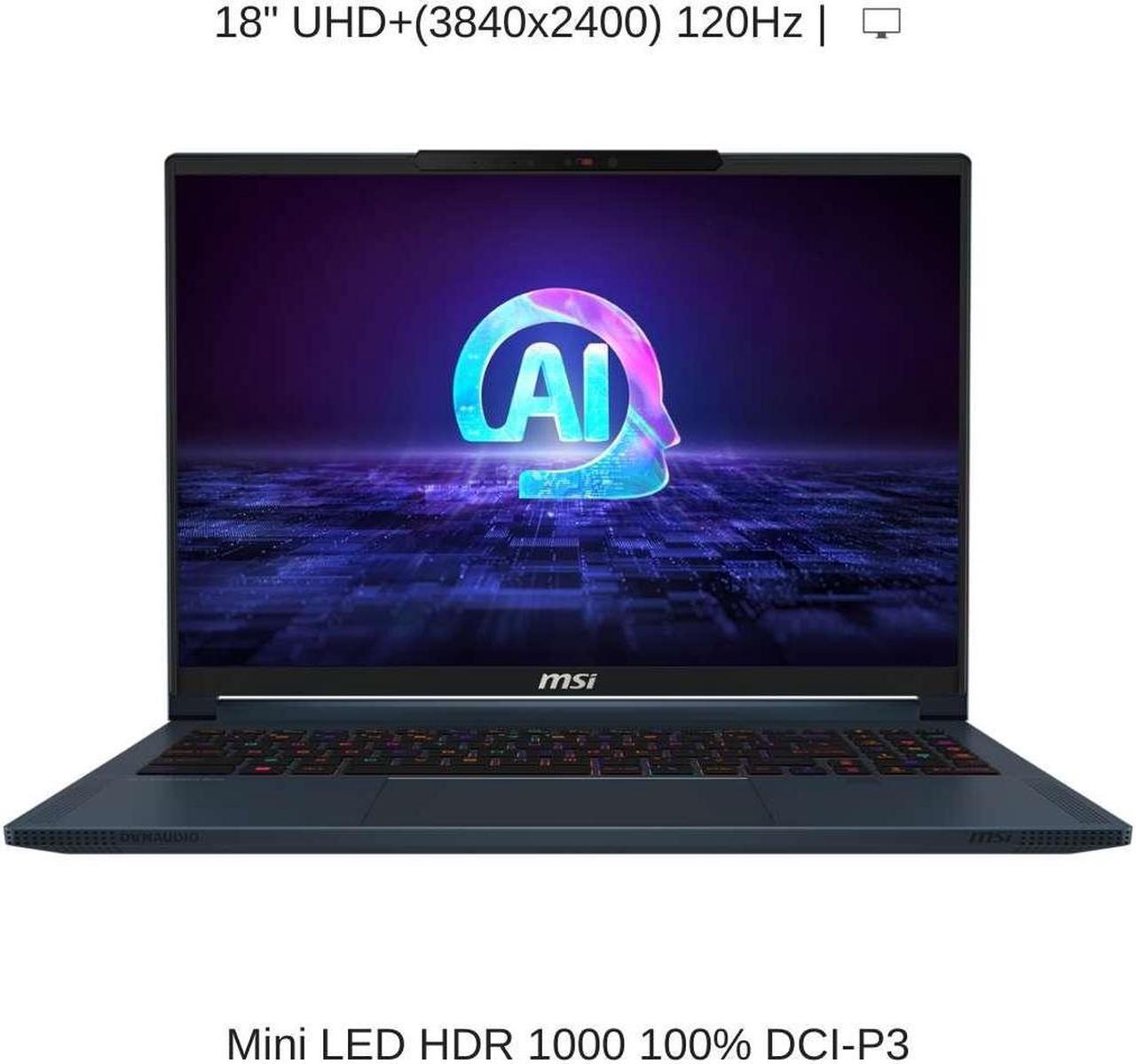 Alt view image 6 of 7 - [2024] HIDevolution MSI Stealth 18 AI Studio A1VHG 18" UHD+ 120Hz, 3.8 GHz  Ultra 9-185H, RTX 4080, 32 GB DDR5 RAM, 2 TB PCIe SSD, Windows 11 Pro