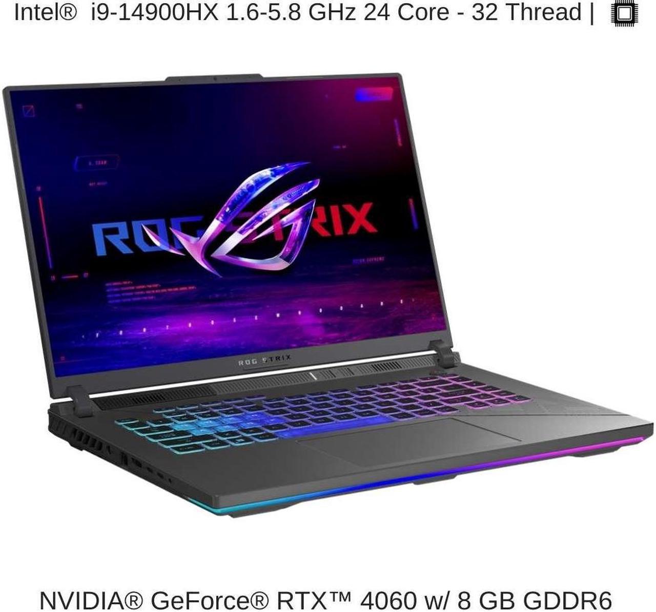 Alt view image 3 of 7 - [2024]  ASUS ROG Strix G16 G614JVR 16" WQXGA 240Hz, 1.6 GHz i9-14900HX, RTX 4060, 96 GB DDR5 RAM, 4 TB PCIe SSD, Windows 11 Home