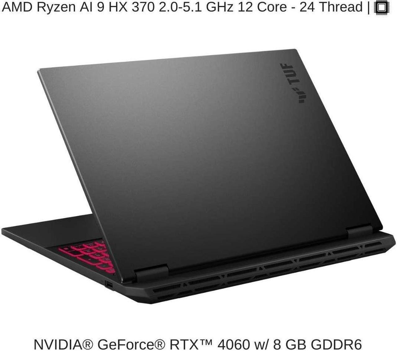 Alt view image 3 of 7 - [2024] HIDevolution ASUS TUF Gaming A16 FA608WV 16" 2.5K WQXGA 165Hz, 2.0 GHz Ryzen AI 9 HX 370, RTX 4060, 16 GB LPDDR5X RAM, 4 TB PCIe SSD, Windows 11 Pro